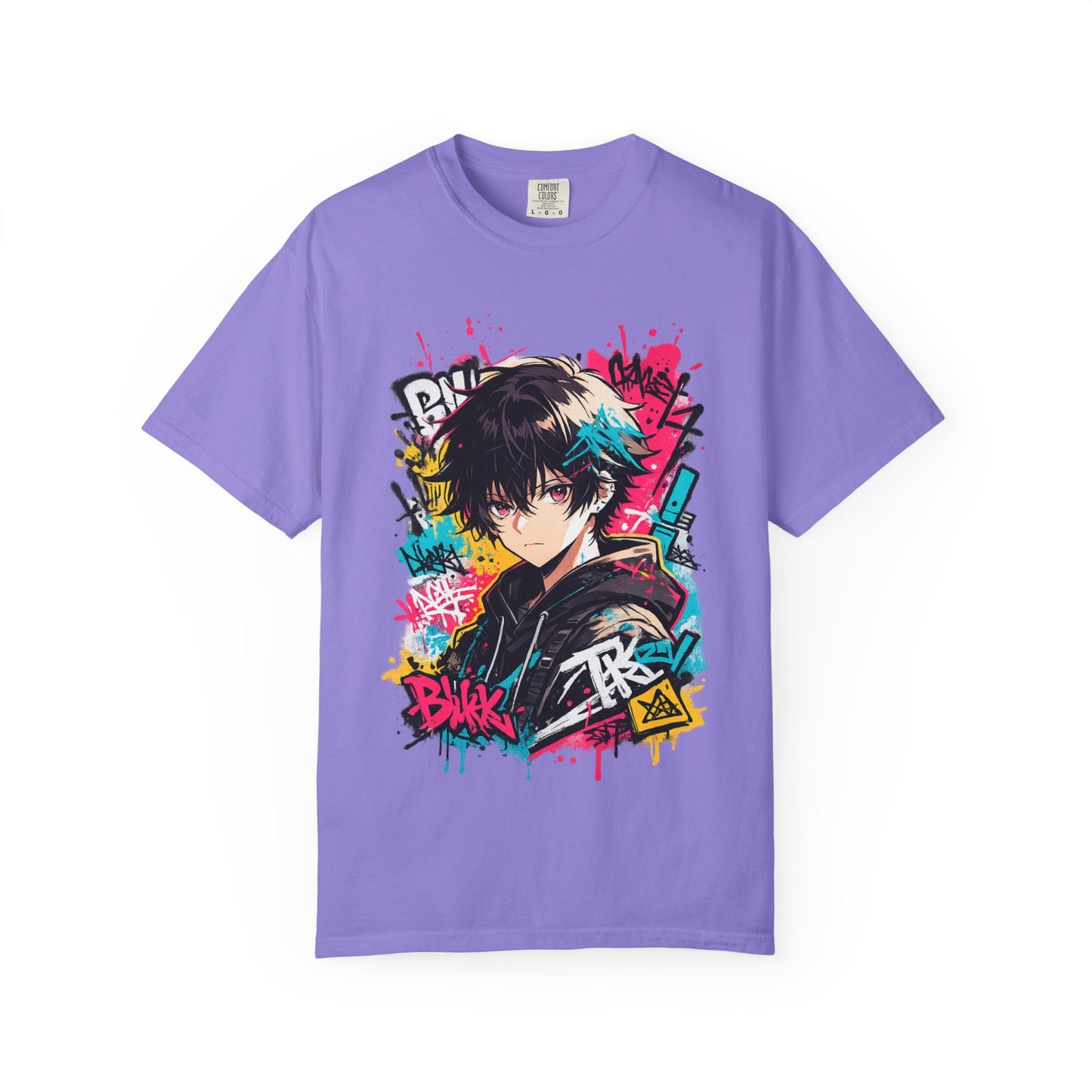 Anime Streetwear T‑Shirt — Graffiti Boy Graphic Tee