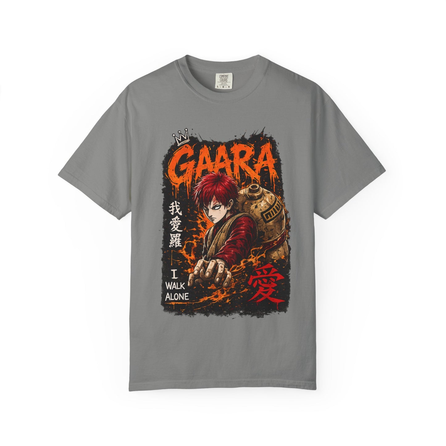Anime Character Graphic T-Shirt — "I Walk Alone" Gaara Design