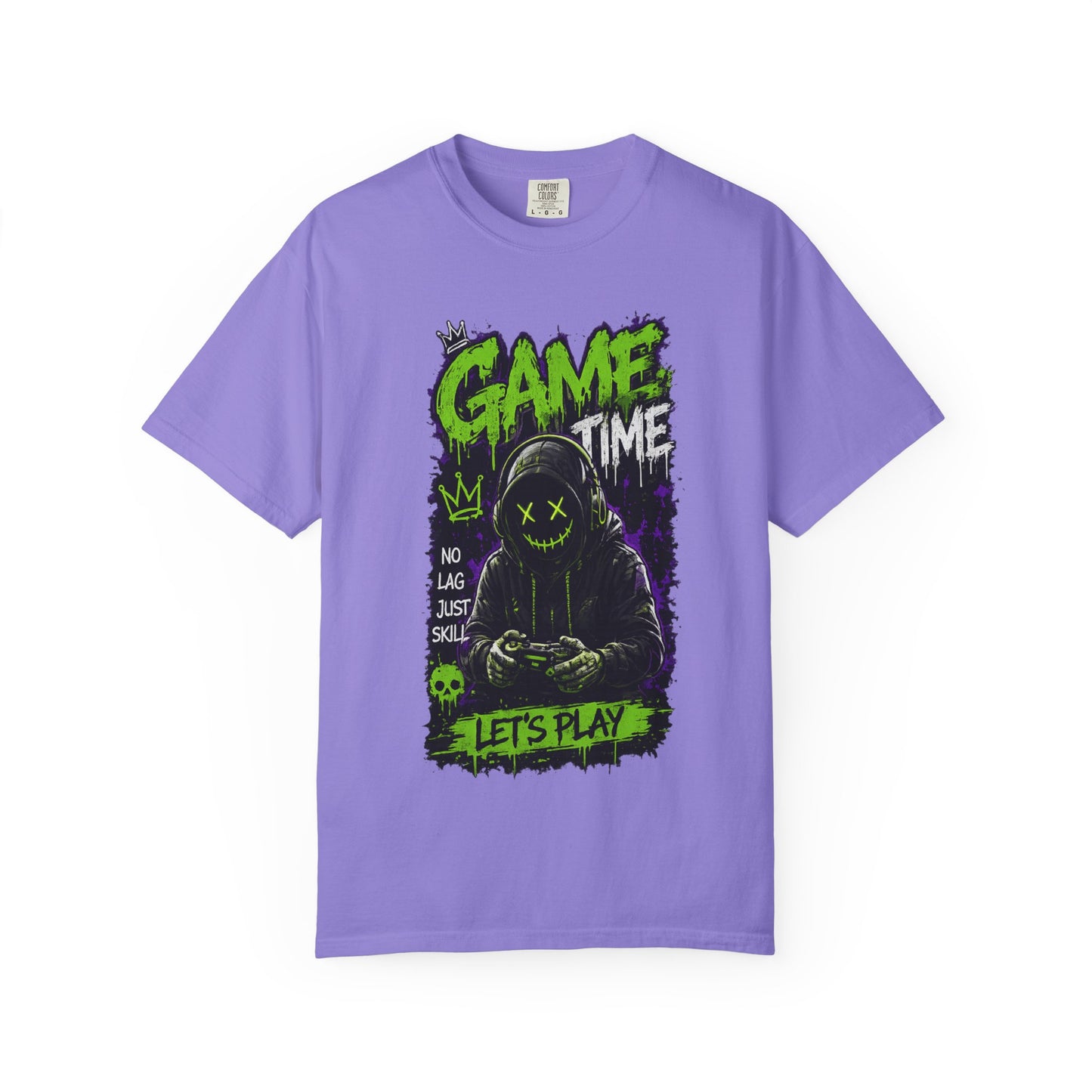 Gaming Graphic T-Shirt — "Game Time: Let’s Play" Neon Gamer Tee