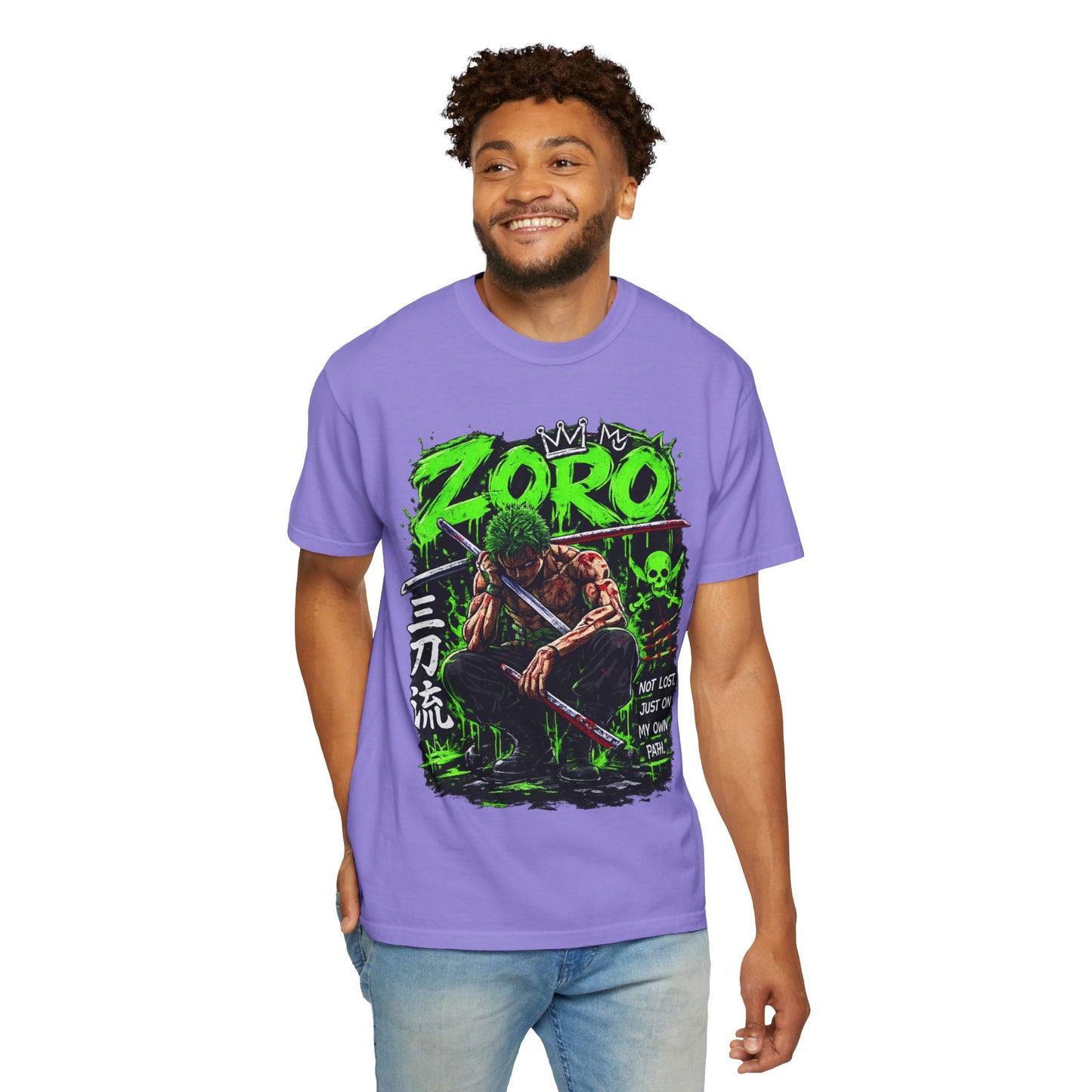 Zoro Anime Graphic T-Shirt — 'Not Lost, Just On My Own Path' Design