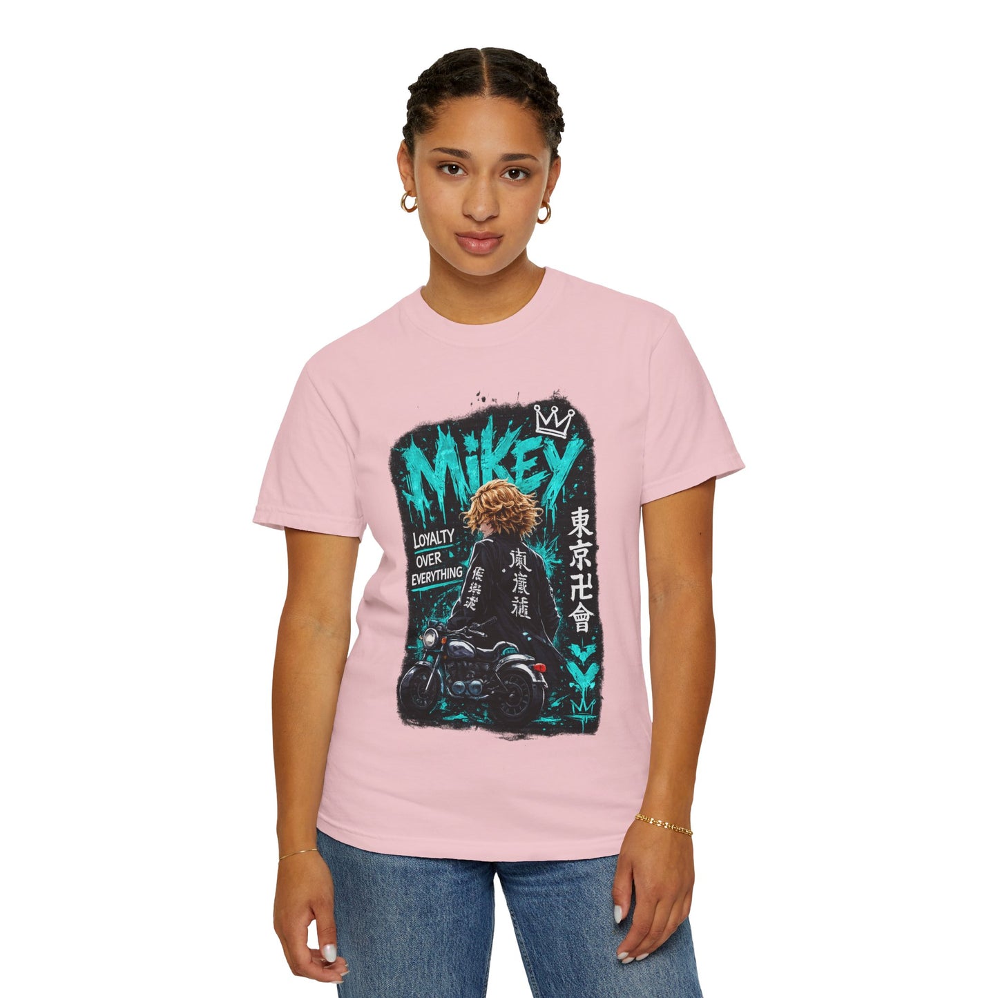 Mikey Motorcycle Graphic T-Shirt — "Loyalty Over Everything" Anime Streetwear
