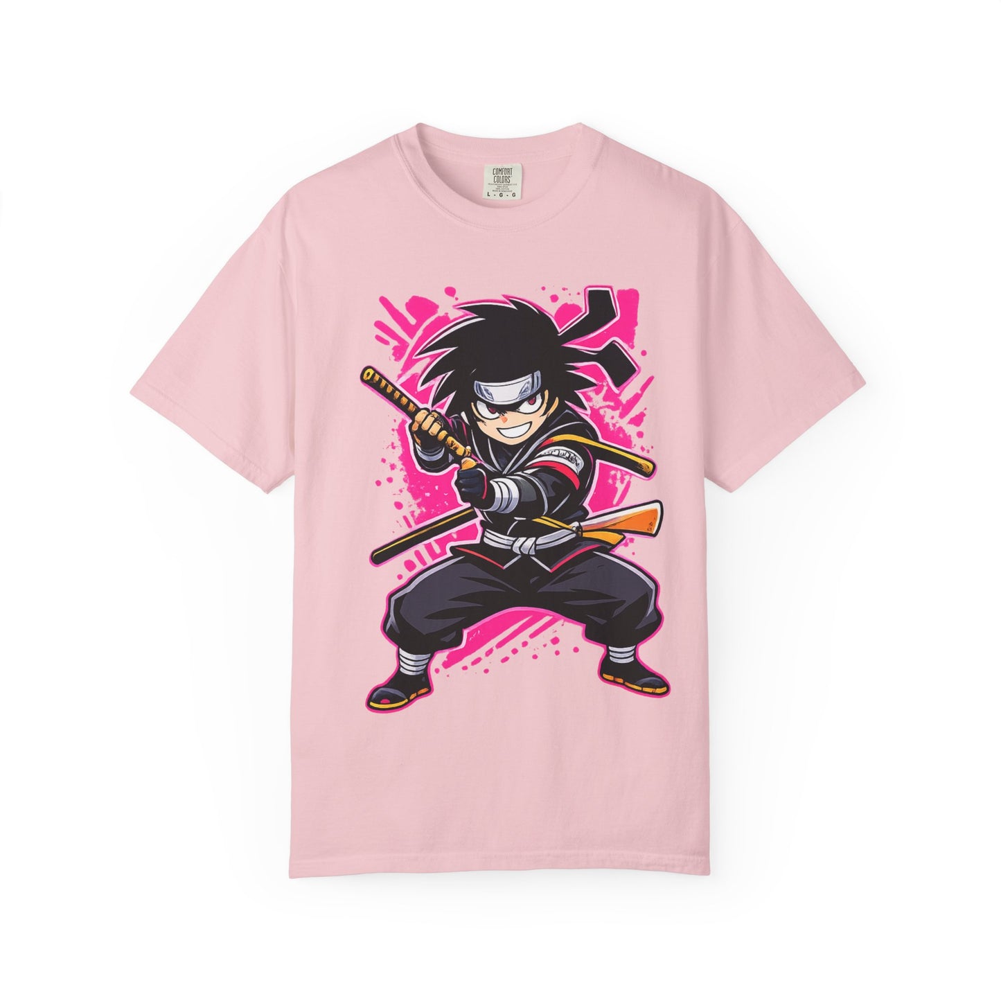 Ninja Warrior Graphic T-Shirt — Fierce Samurai Cartoon Tee for Anime Fans