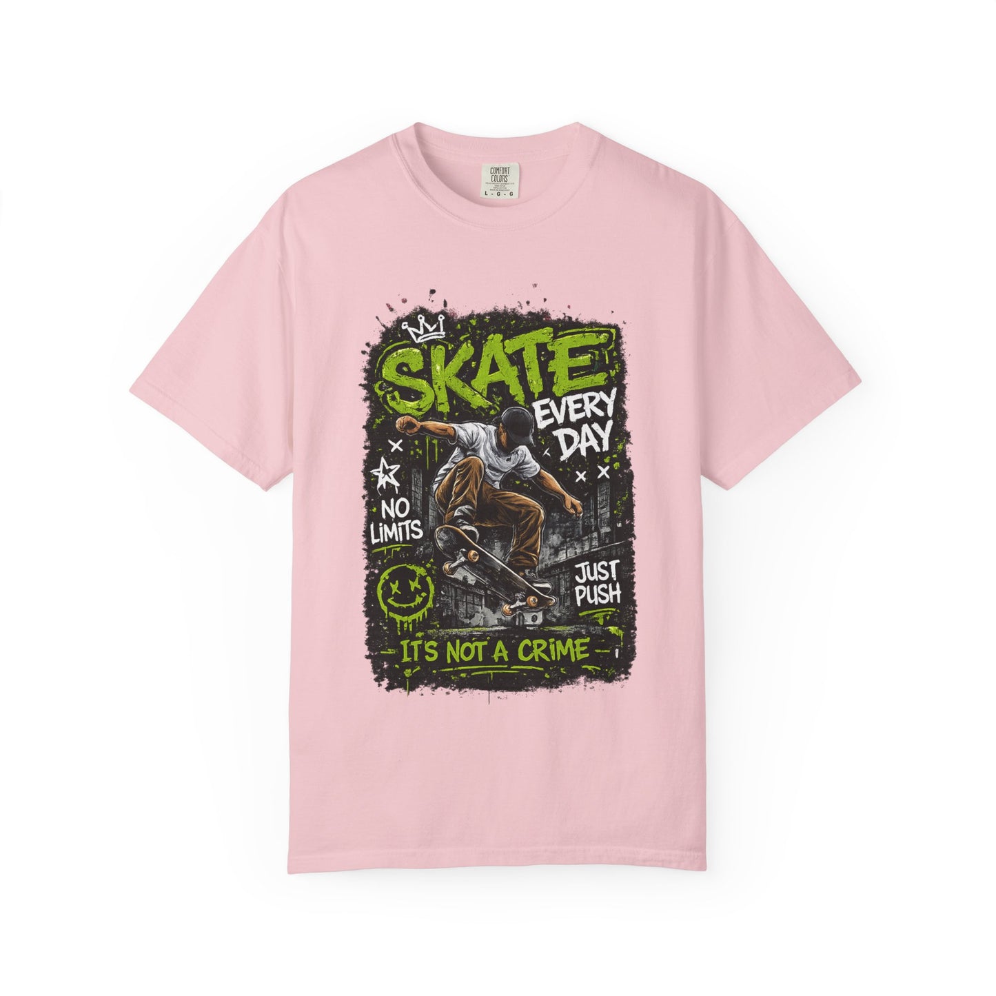 Skate Every Day Graphic T-Shirt — "It's Not a Crime" Skateboard Tee