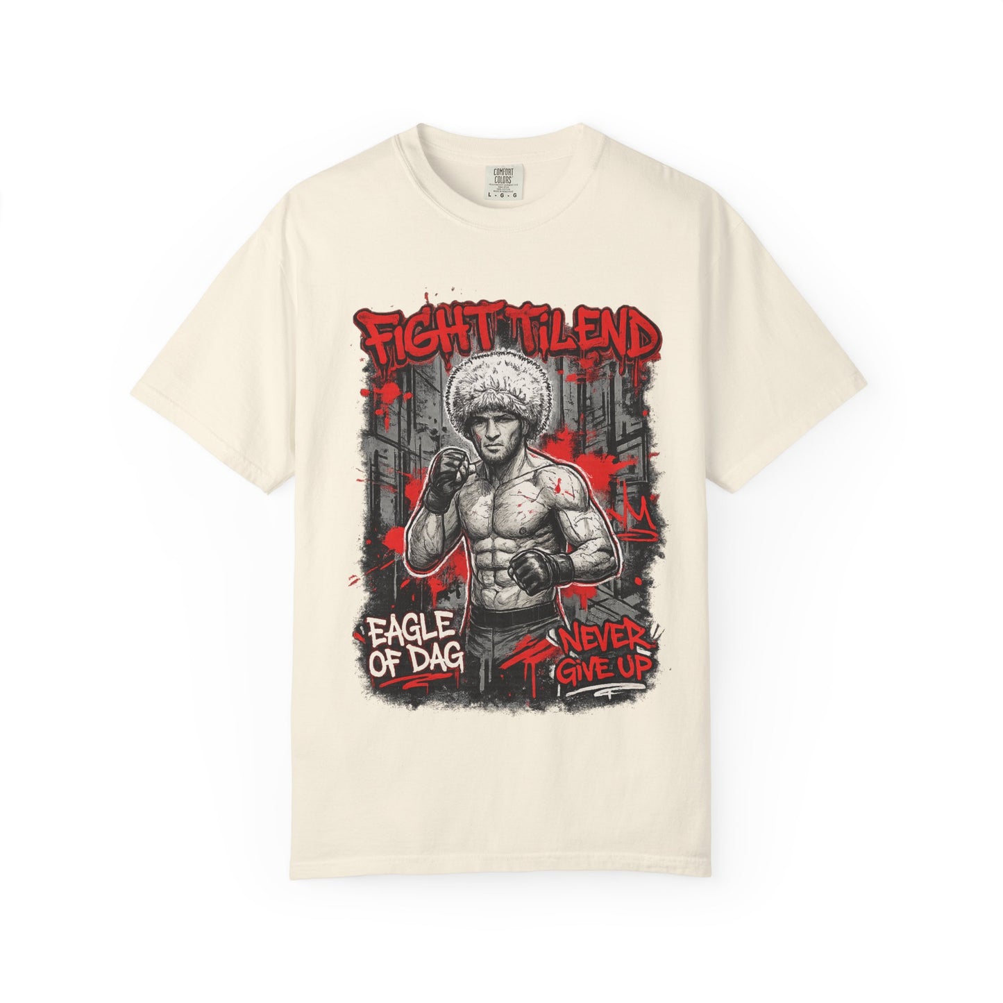 Fight Milend Boxing T-Shirt — "Eagle of Dag" Never Give Up Graphic Tee