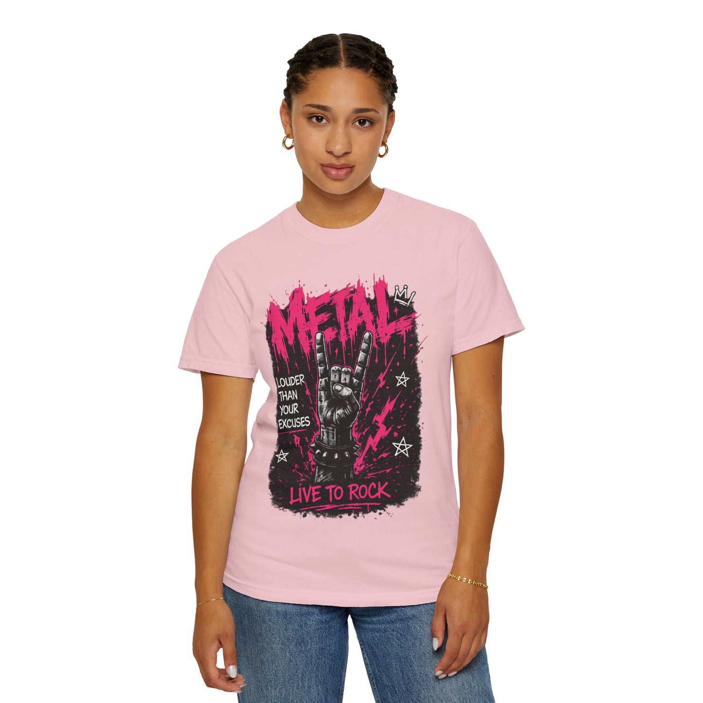 Metal "Live to Rock" T-Shirt — Louder Than Your Excuses Music Graphic Tee