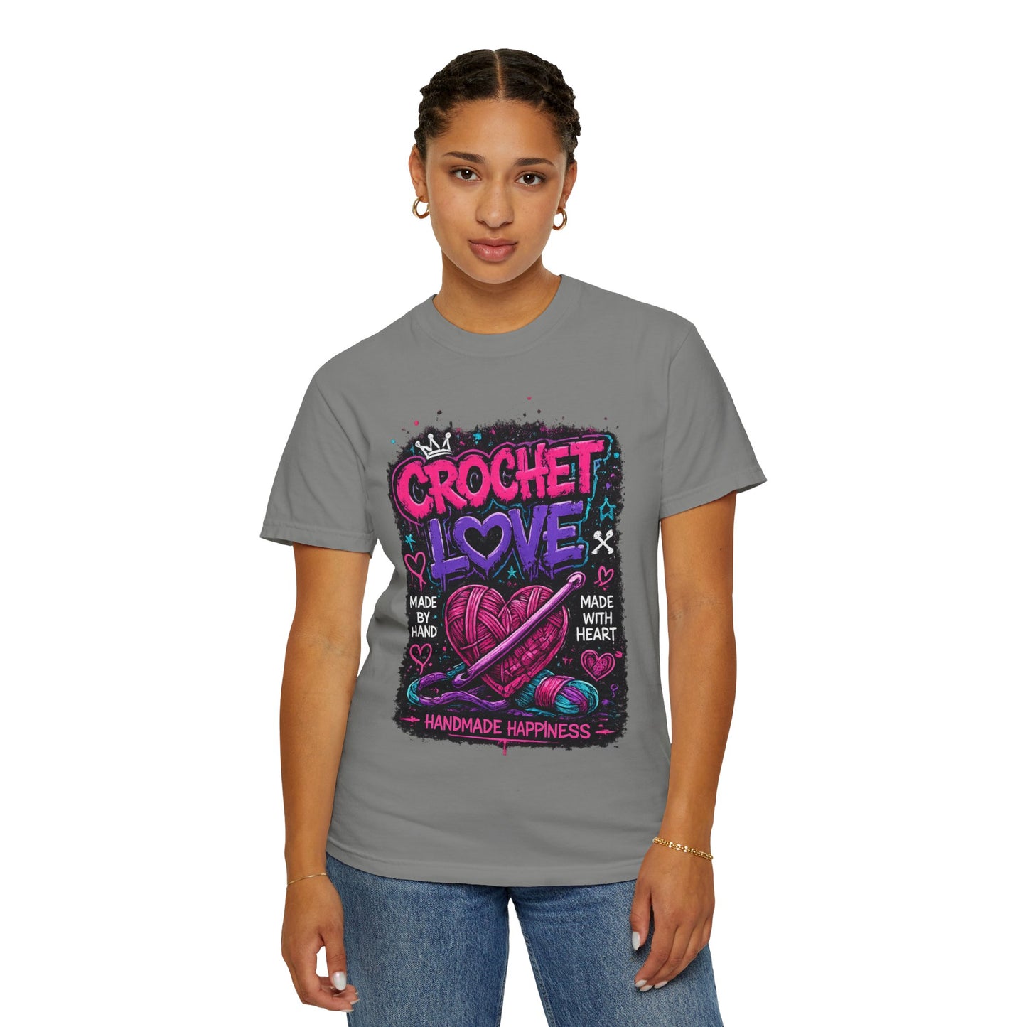 Crochet Love T-Shirt — Handmade Happiness Graphic