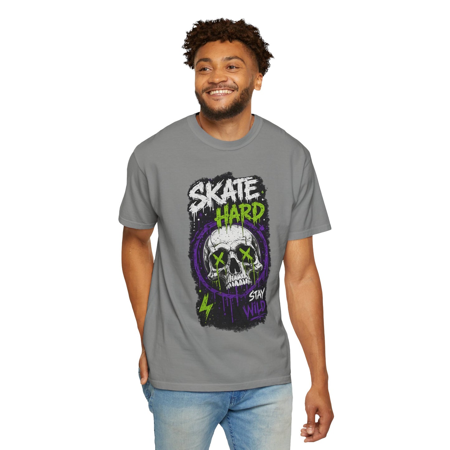 Skate Hard Skull T-Shirt — Stay Wild Graphic Tee