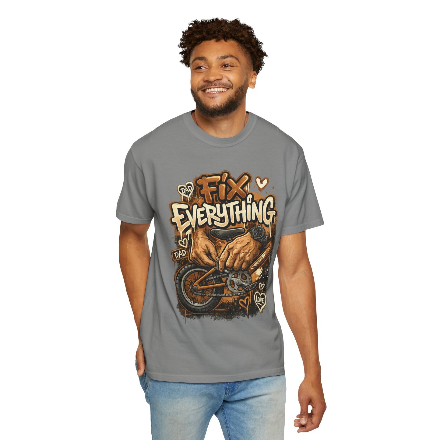 Fix Everything hands repairing bicycle T-Shirt | mechanic repair art