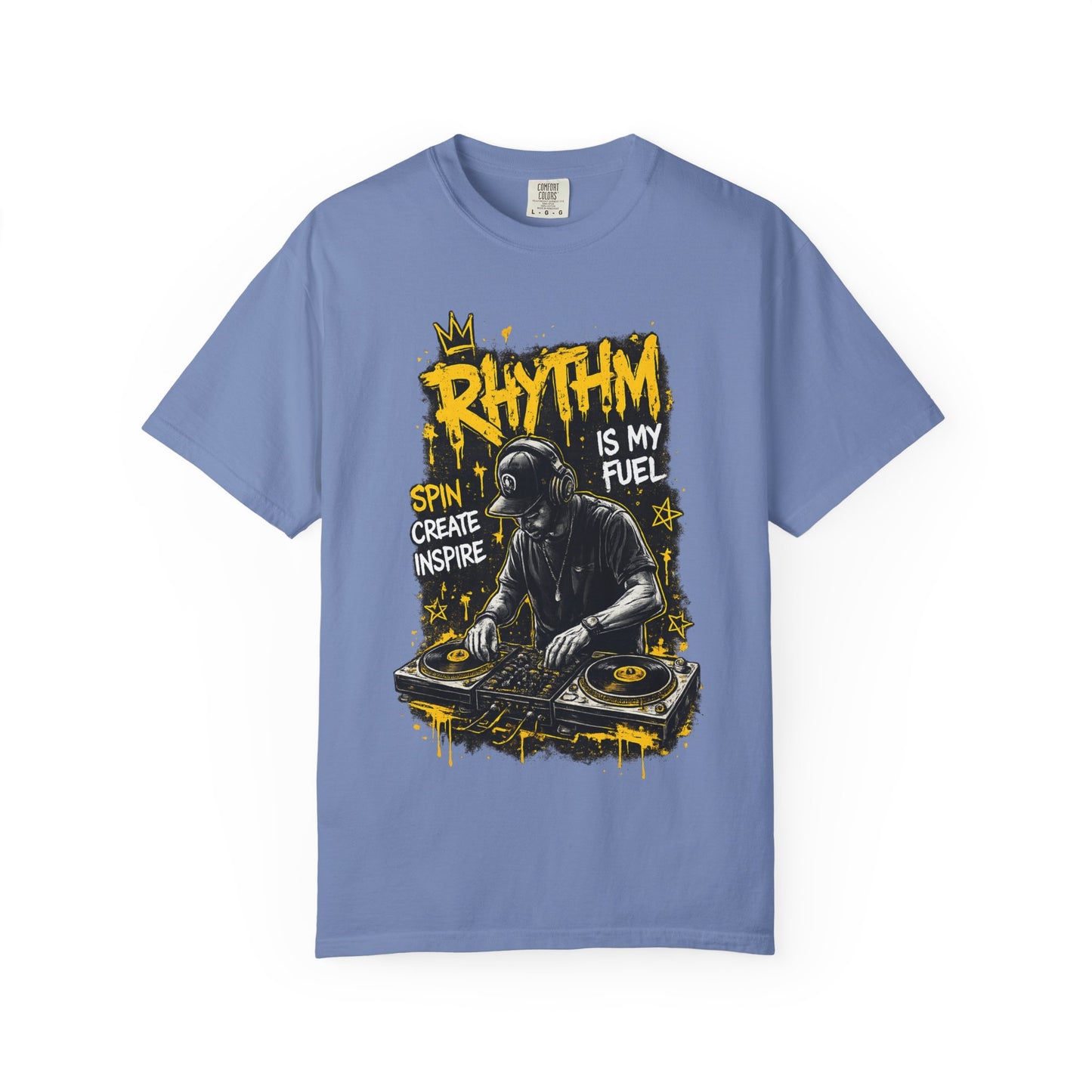 Rhythm Is My Fuel DJ T-Shirt — Spin Create Inspire Graphic Tee
