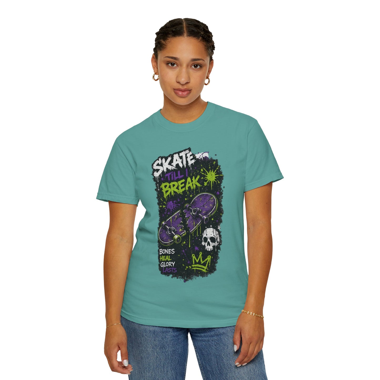 Skate Break Graphic T-Shirt — Skateboard Skull Streetwear