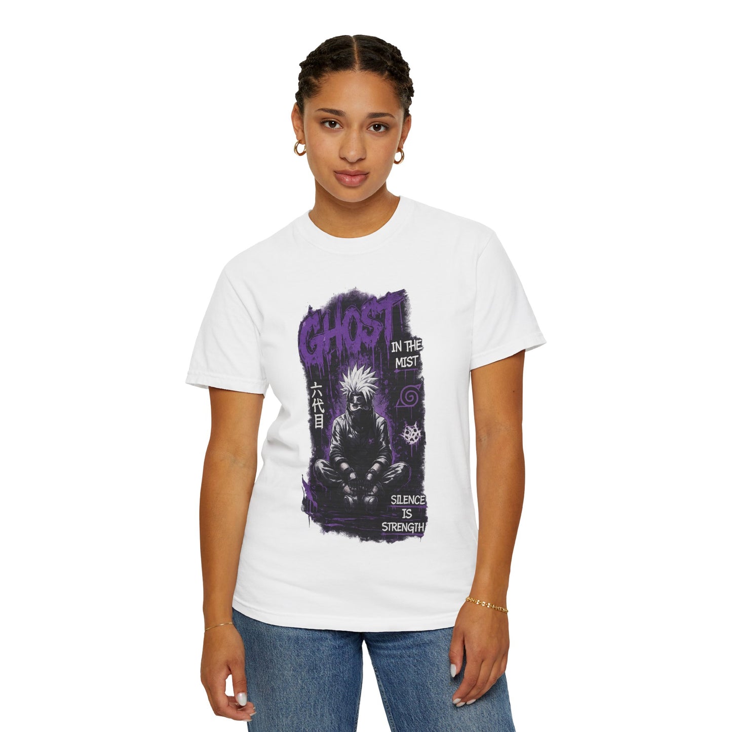 Ghost in the Mist Graphic T-Shirt — "Silence is Strength" Anime Tee