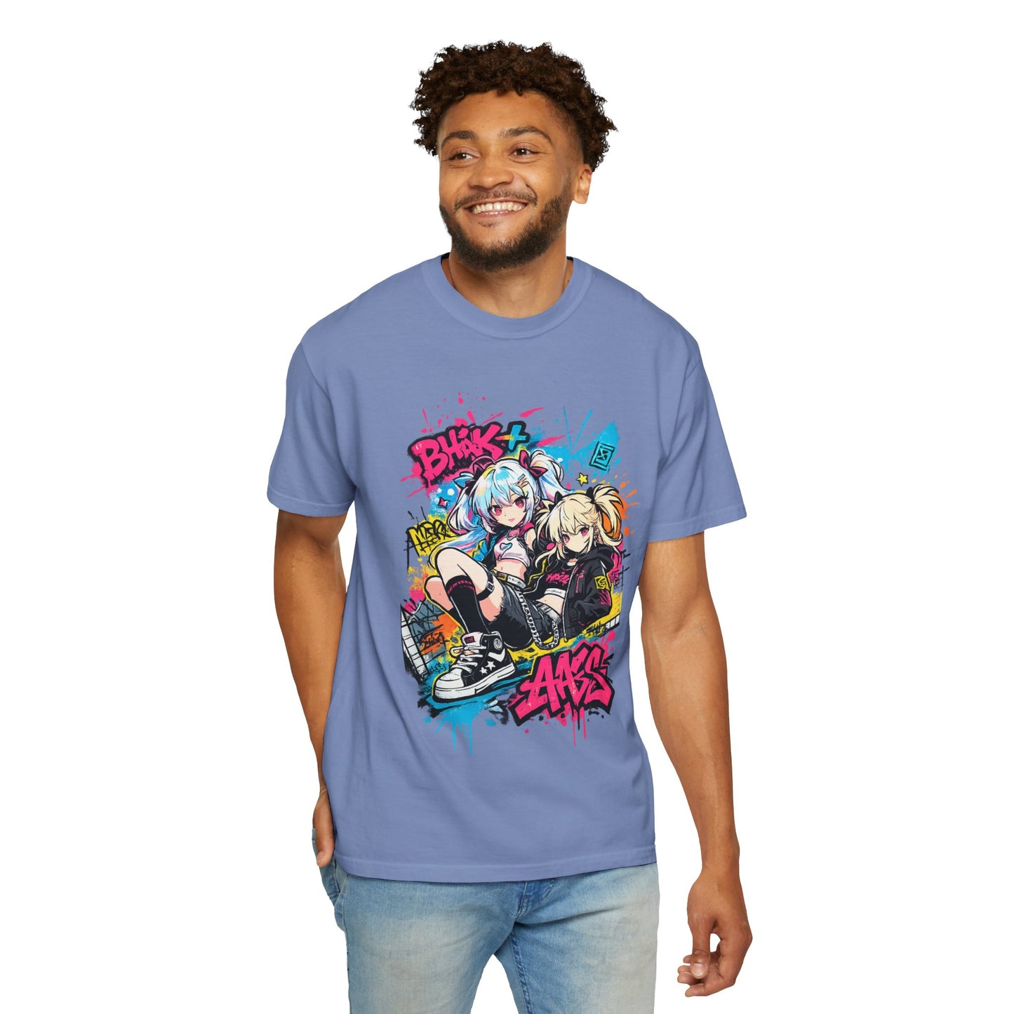 Anime Streetwear T-Shirt — 'Bucks & Sakes' Graffiti Girls Graphic Tee