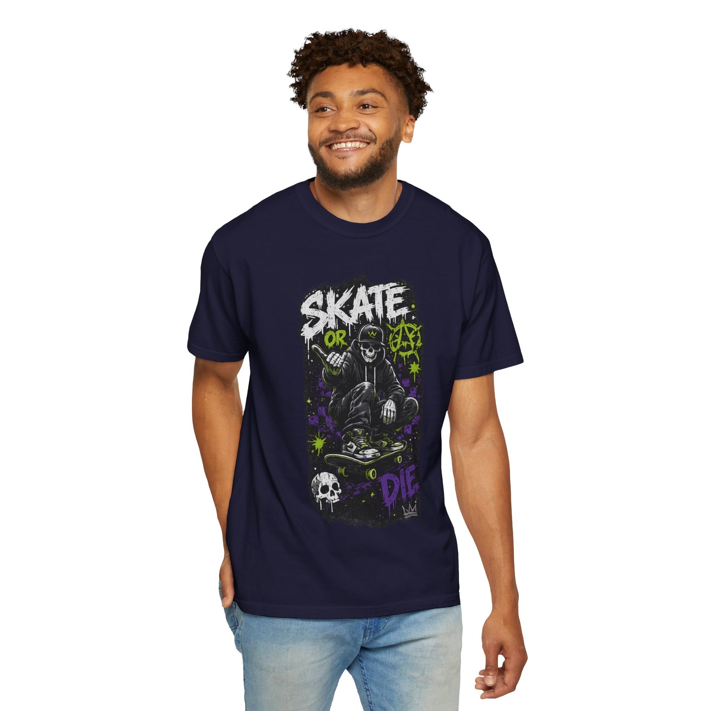 Skate or Die Graphic T‑Shirt — Grim Reaper Skateboard Tee