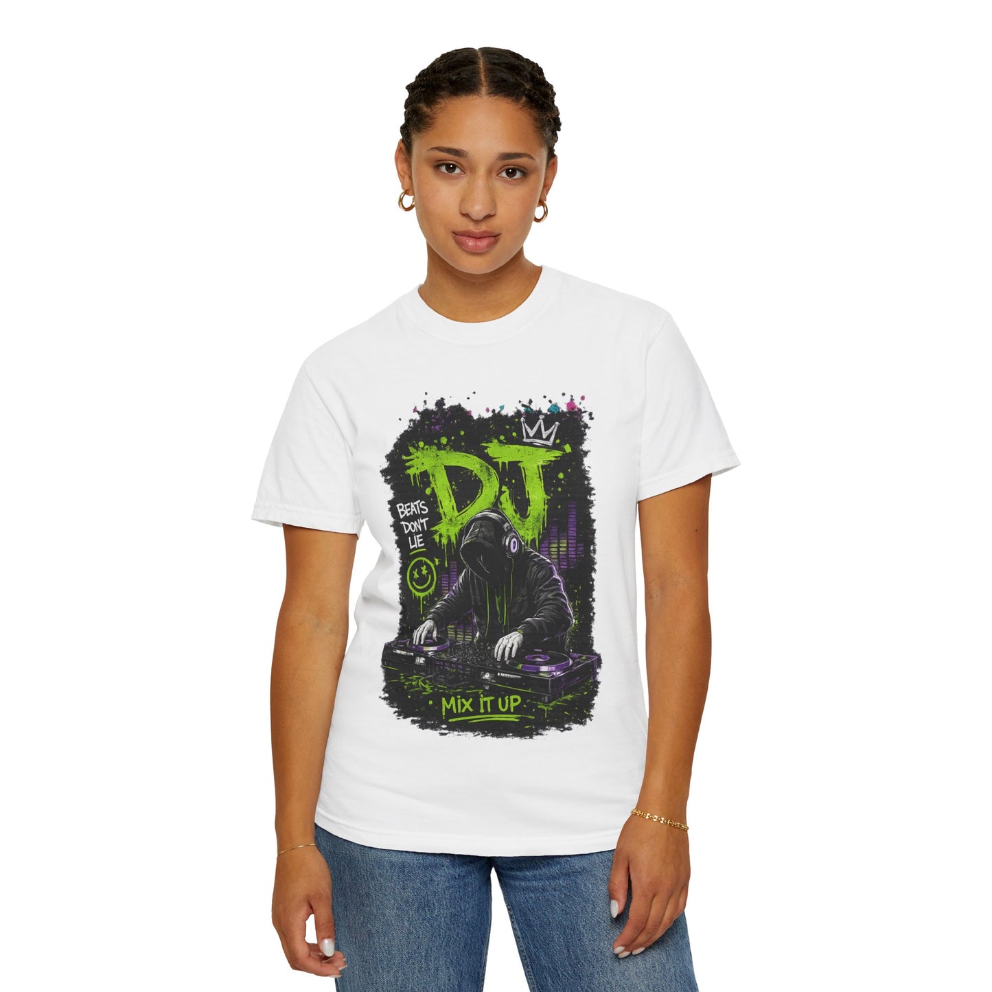 DJ Graffiti T-Shirt — "Beats Don’t Lie / Mix It Up" Streetwear Tee