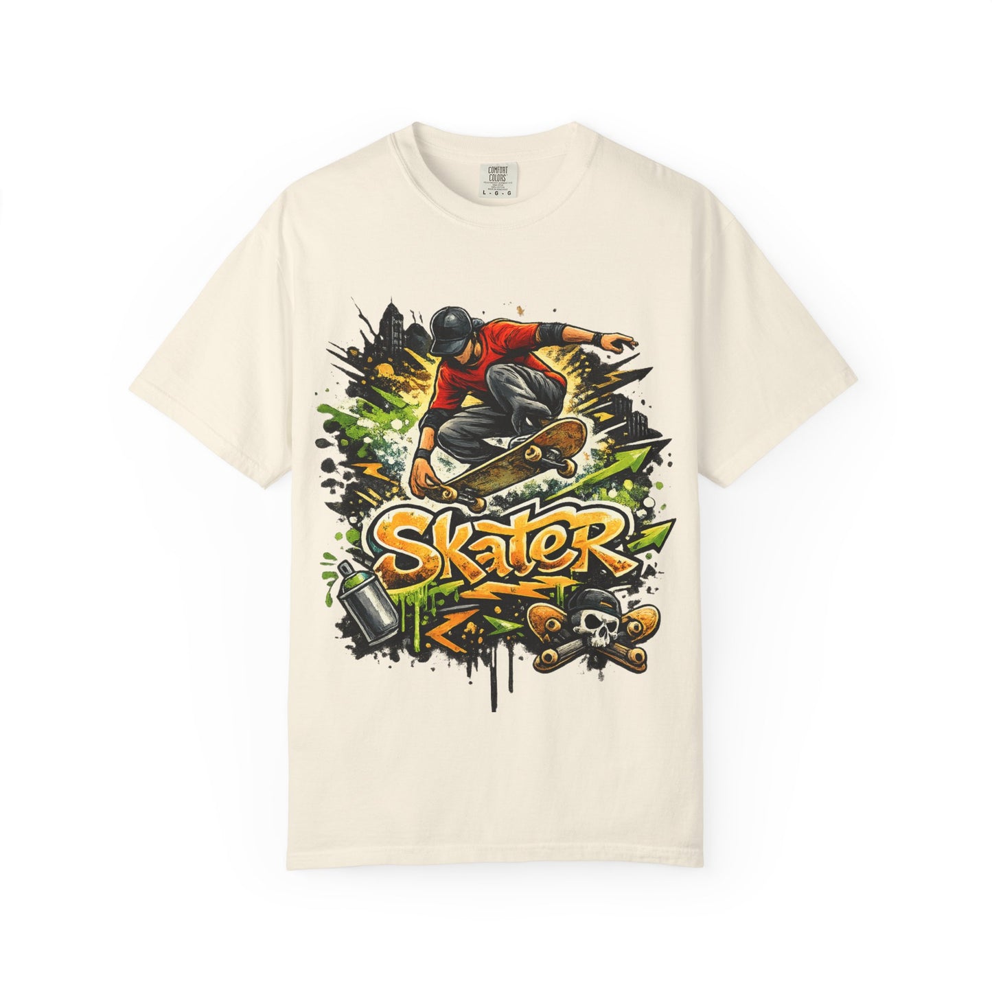 Skater Graphic T-Shirt - Unisex Garment-Dyed Tee for Skate Lovers