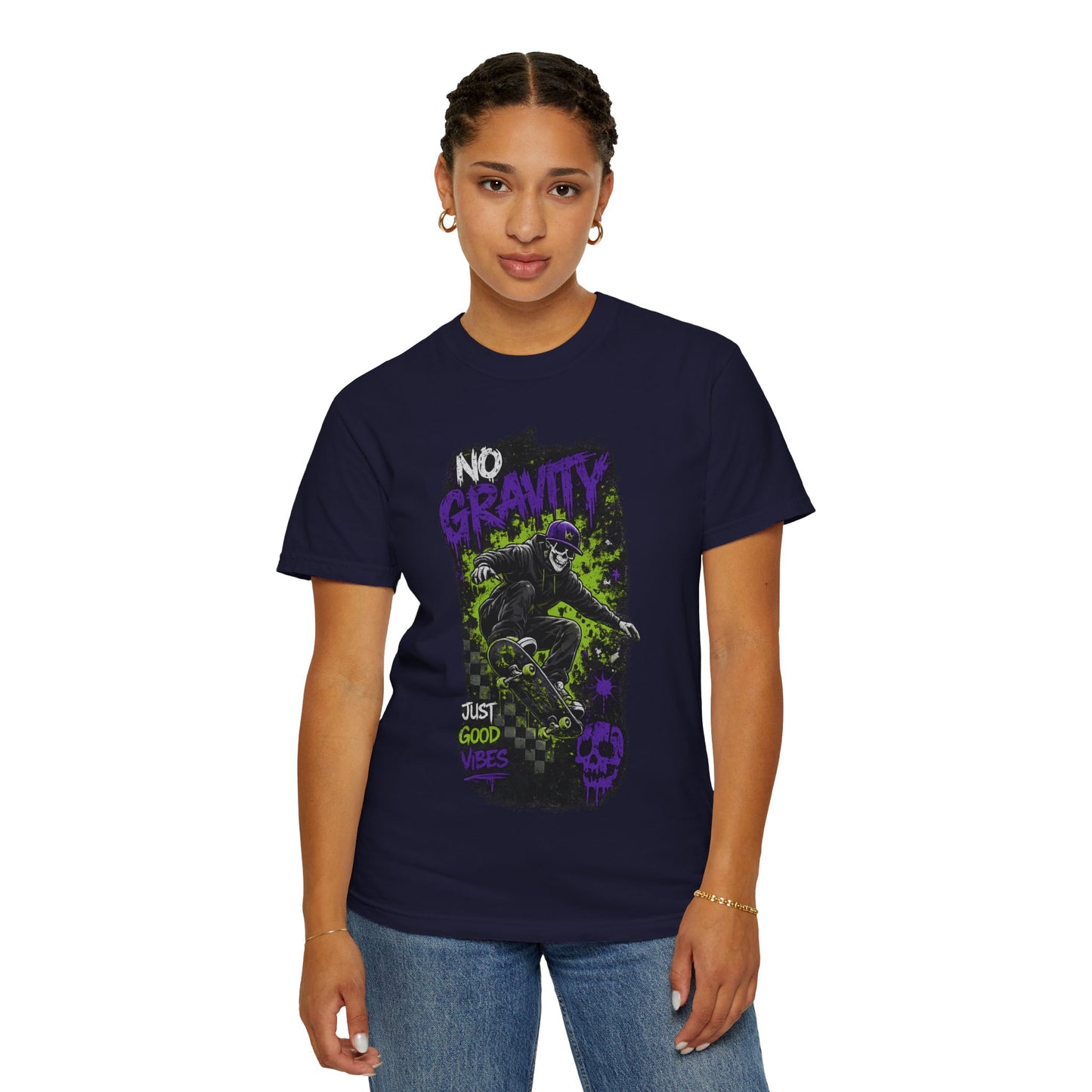 No Gravity Skateboard T-Shirt — Skate Punk Graphic Tee ("Just Good Times")