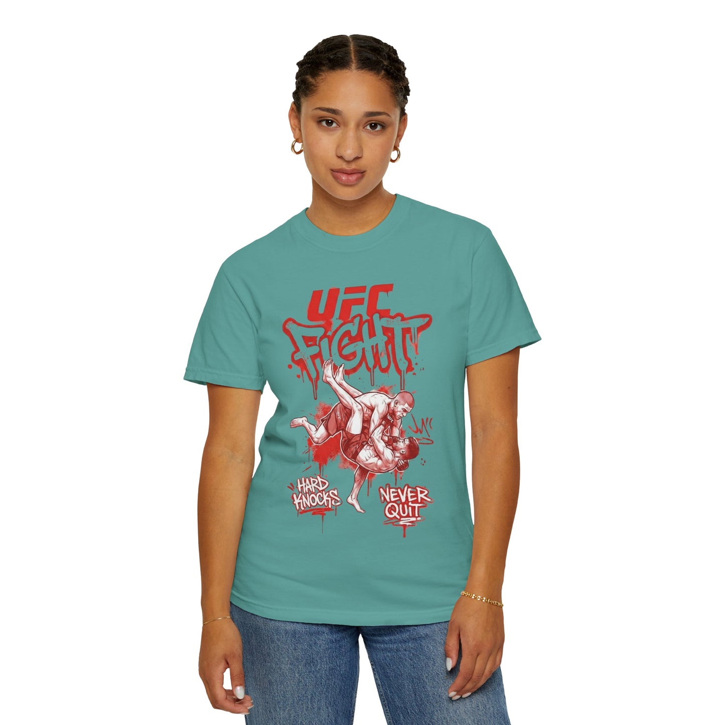 UFC Fight T-Shirt — 'Never Quit' MMA Graphic Tee
