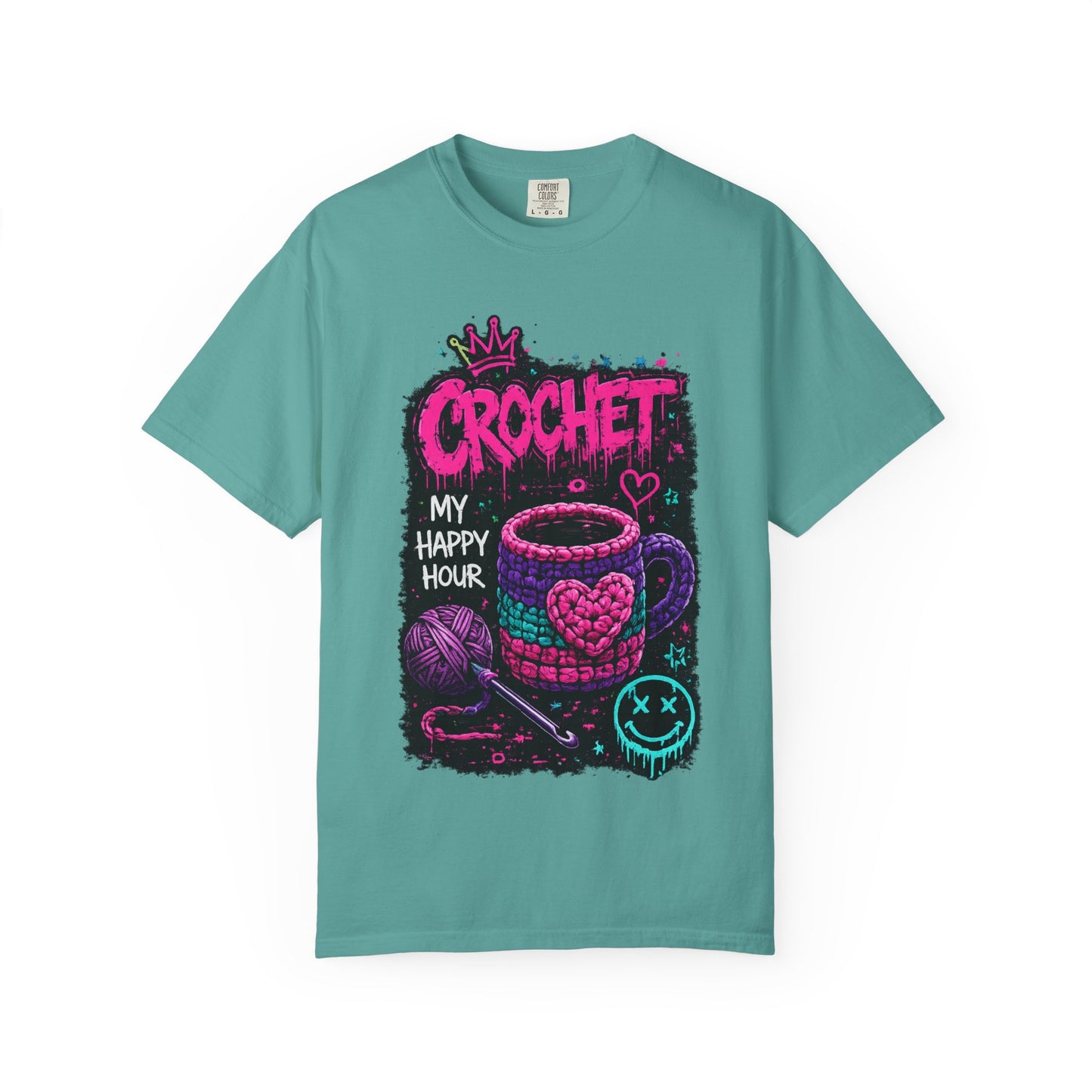 Crochet My Happy Hour T-Shirt — Funny Crochet Lover Tee