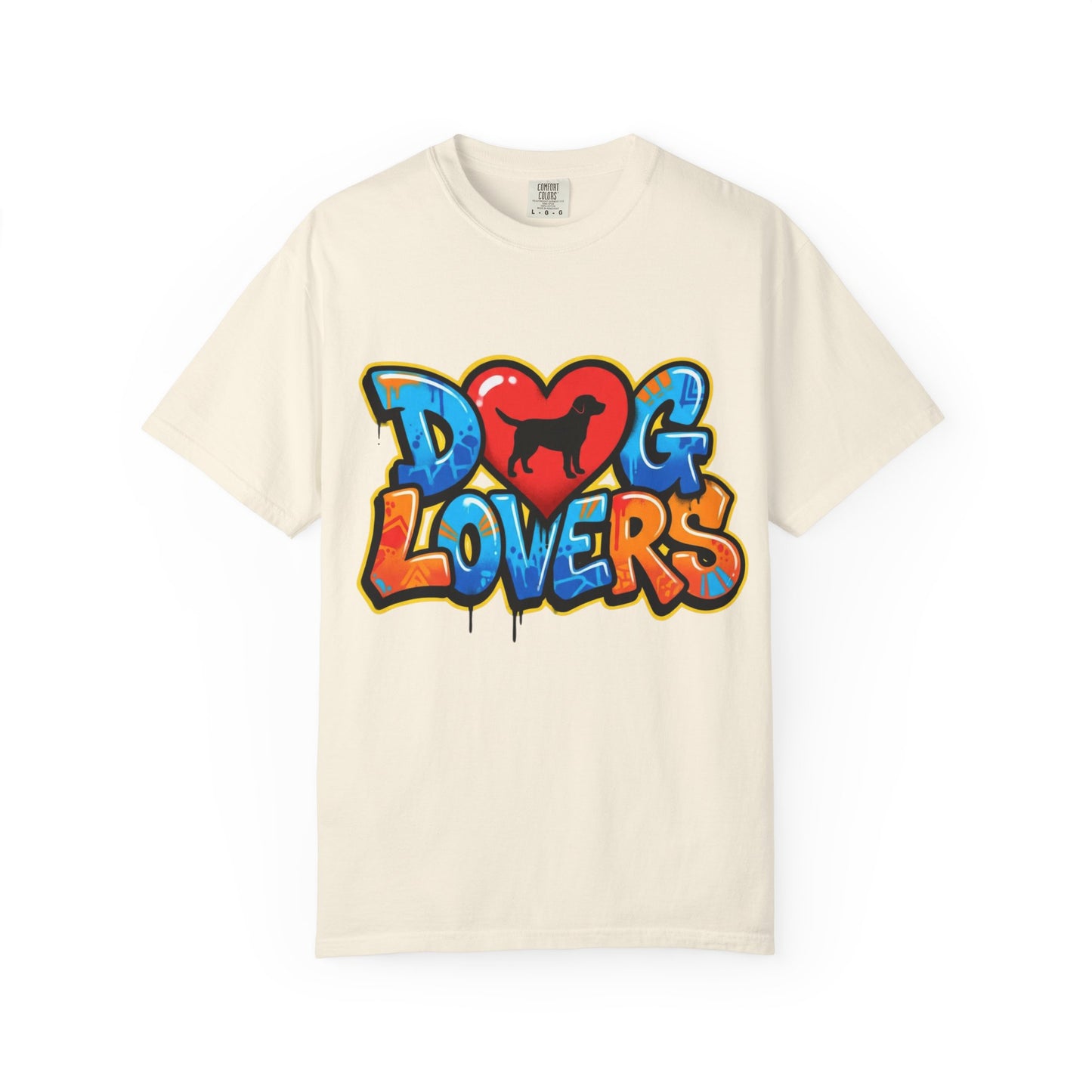 Dog Lovers Graffiti T-Shirt — Heart & Silhouette Pet Lover Tee