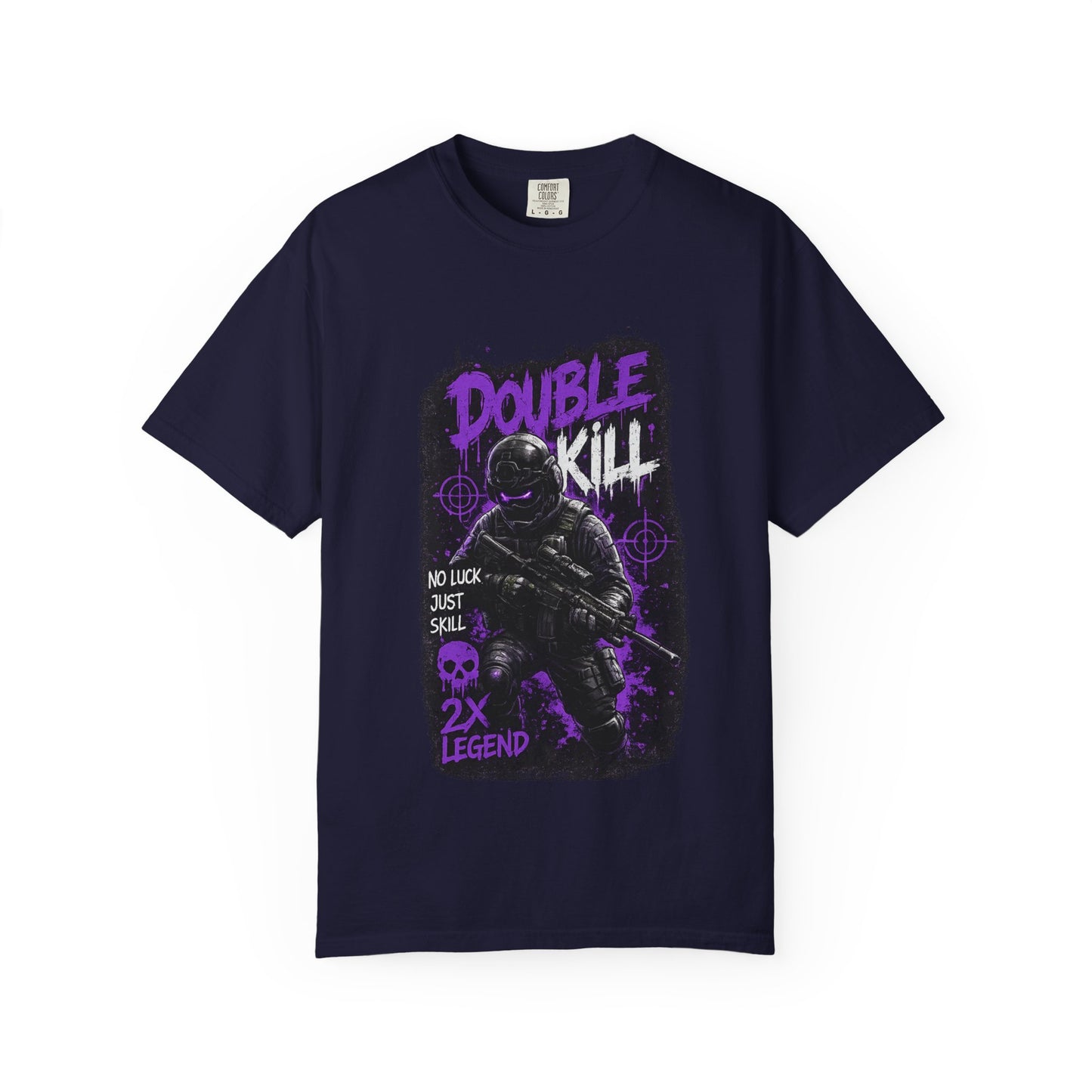 Double Kill Gamer T-Shirt — Retro Neon FPS Graphic Tee