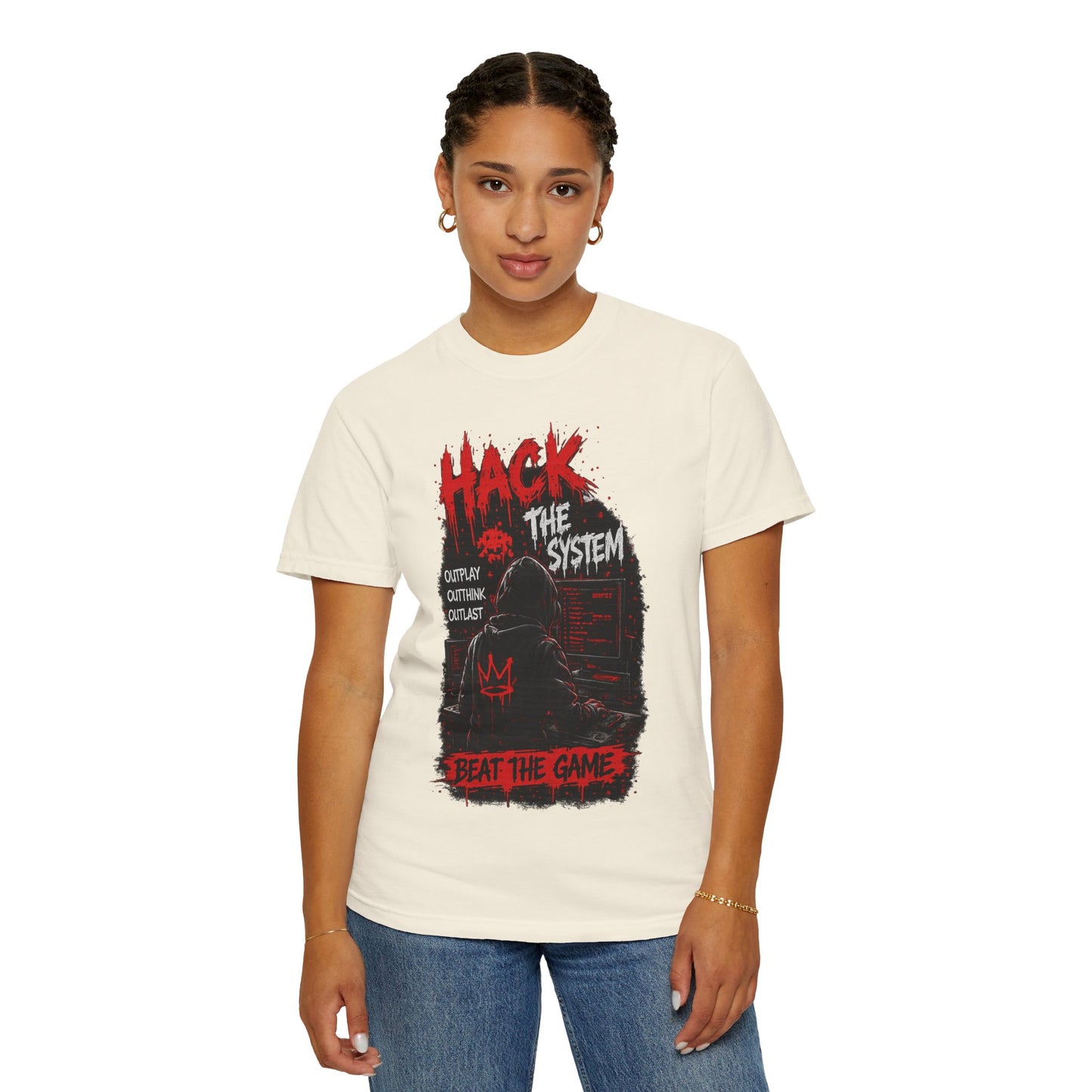 Hack the System T-Shirt — Beat the Game Hacker Graphic Tee