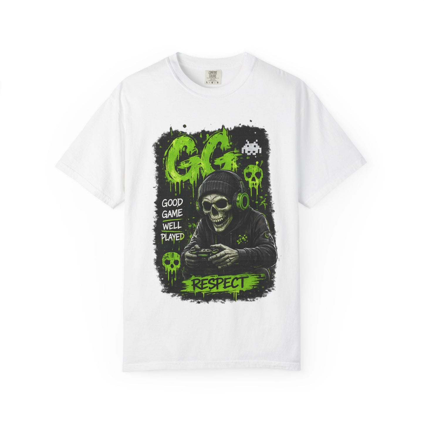 GG Respect Skull Gaming T-Shirt — "Good Game, Well Played" Graphic Tee