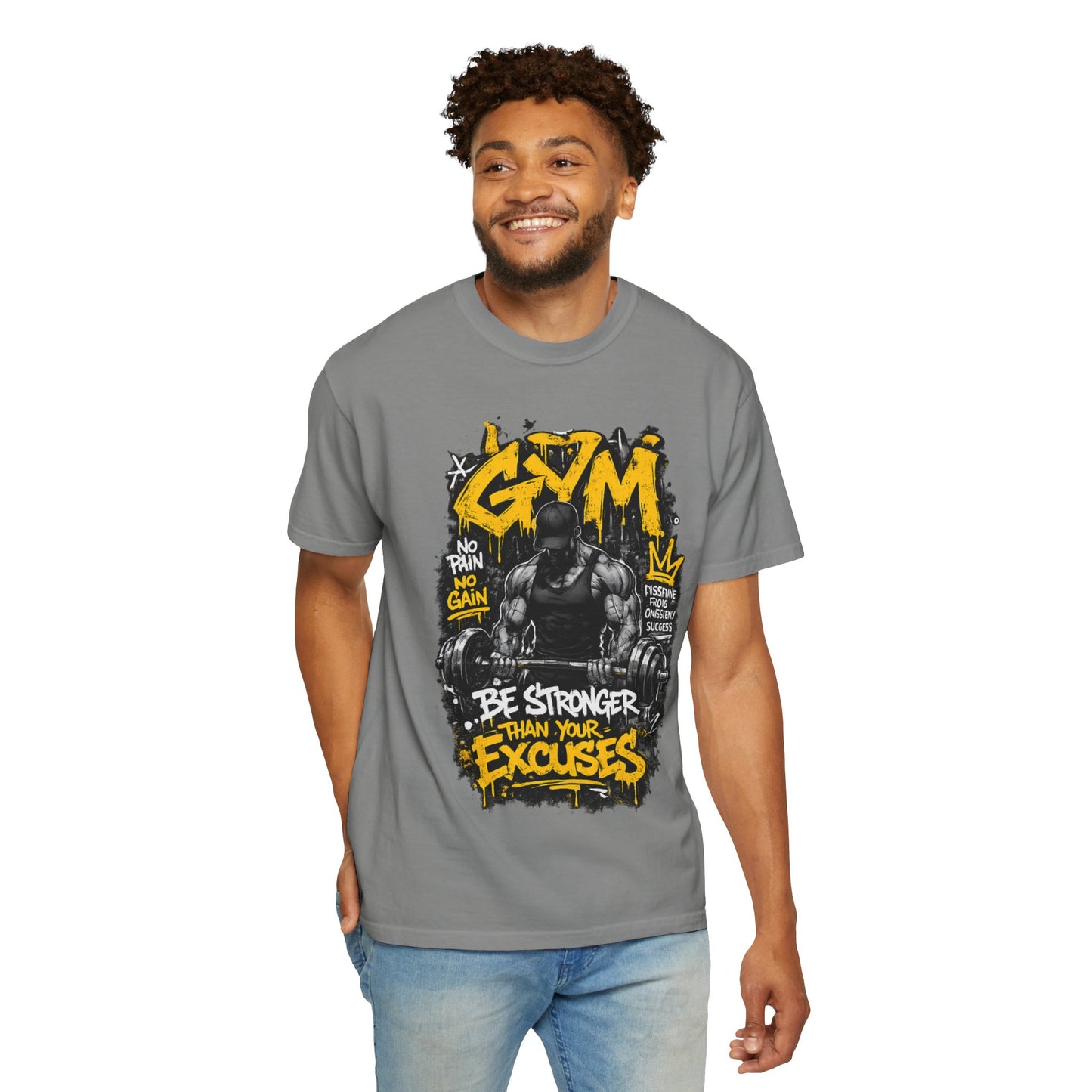 Gym Weightlifting Illustration T-shirt | Be Stronger Than Your Excuses