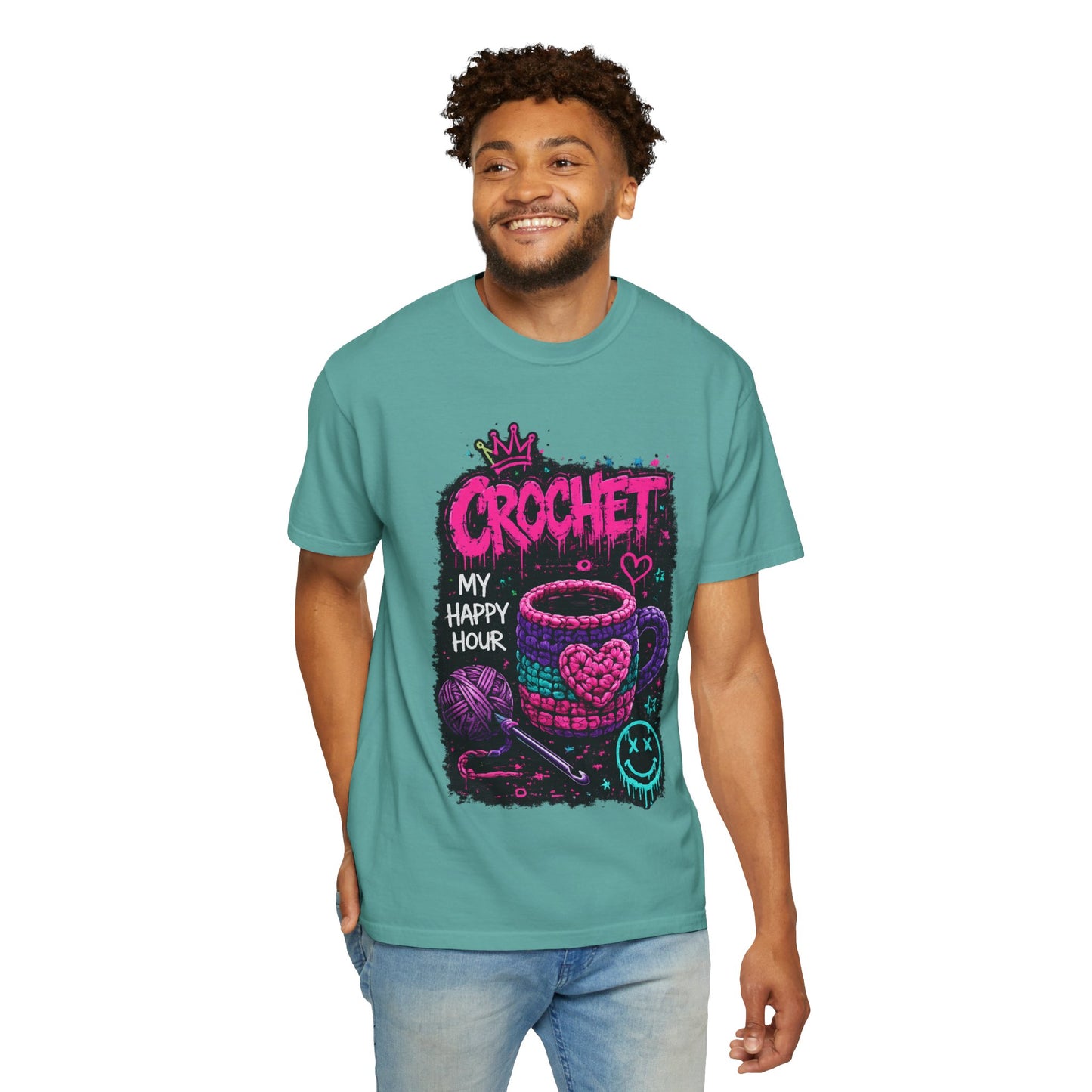 Crochet My Happy Hour T-Shirt — Funny Crochet Lover Tee