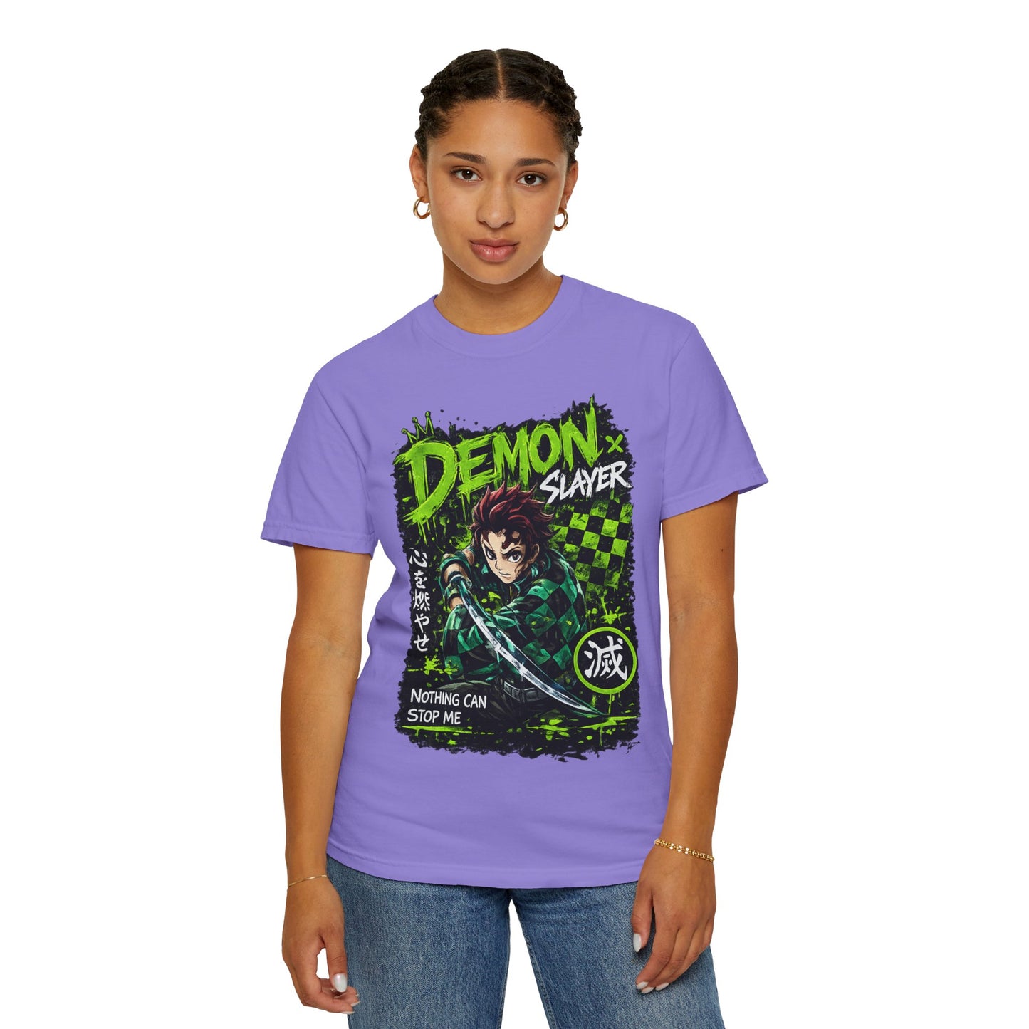 Demon Slayer Graphic T-Shirt — 'Nothing Can Stop Me' Anime Hero Tee