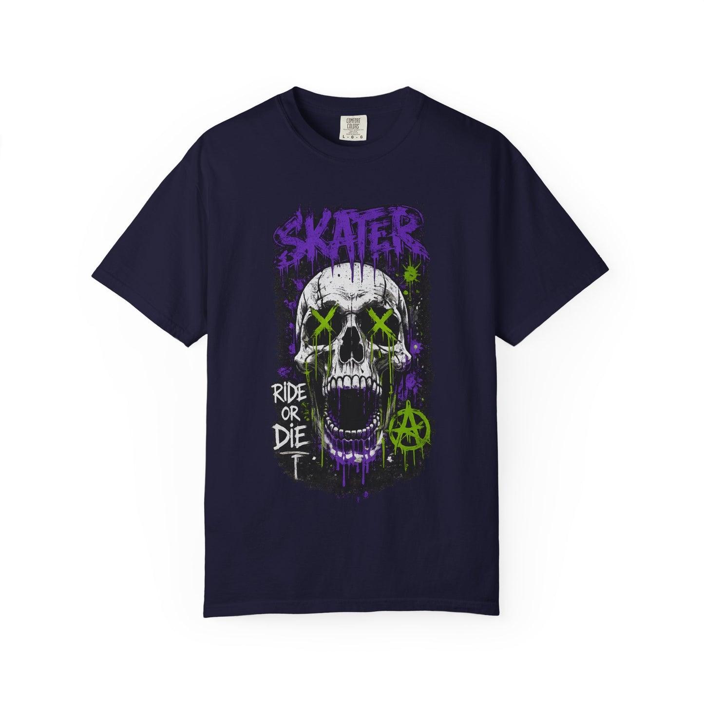 Skater Skull T-Shirt — "Ride or Die" Graphic Tee