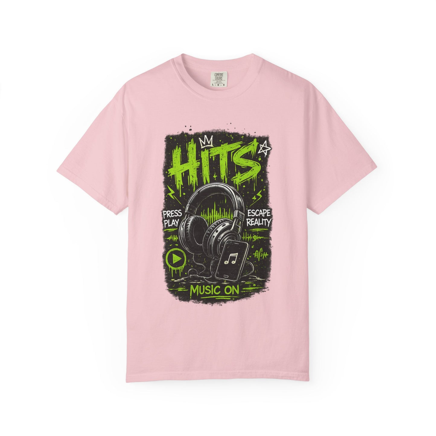 Hits Headphones Graphic T-Shirt — Music On Streetwear Tee