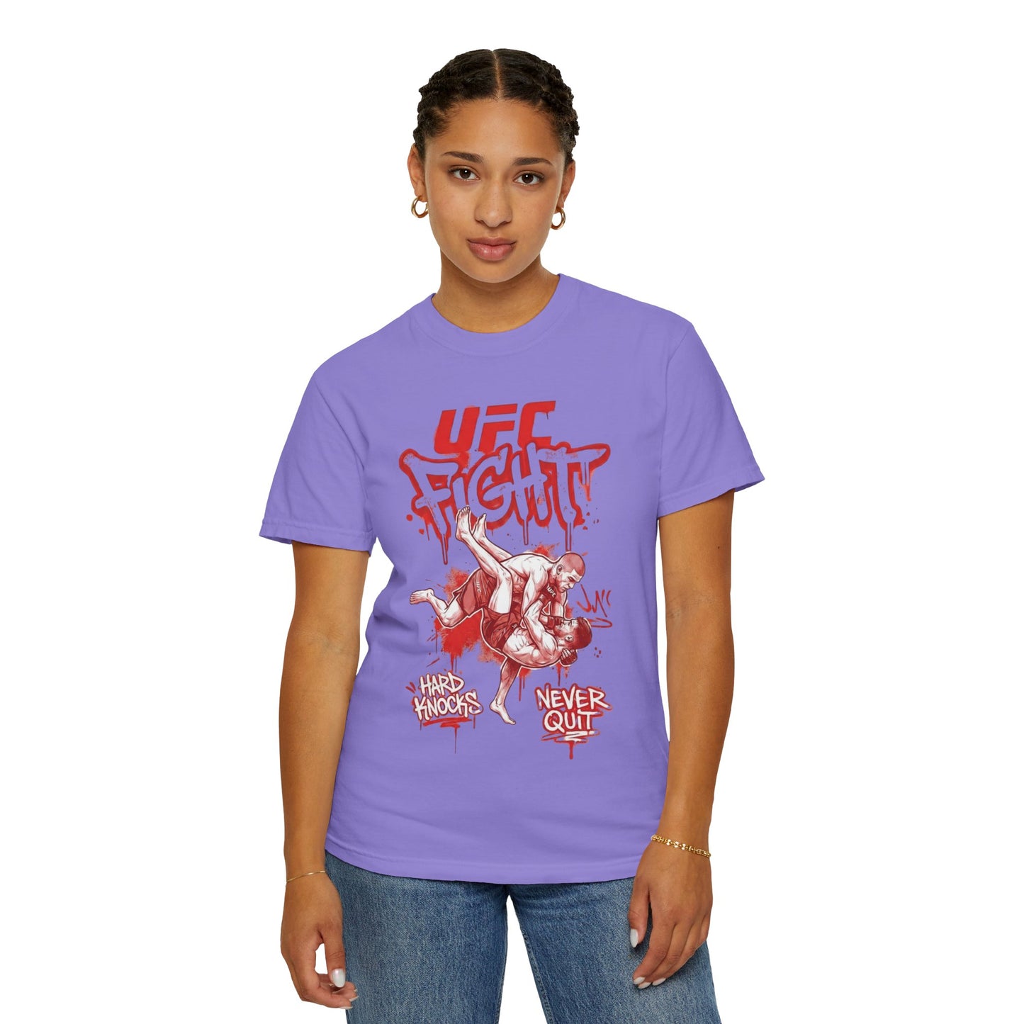 UFC Fight T-Shirt — 'Never Quit' MMA Graphic Tee