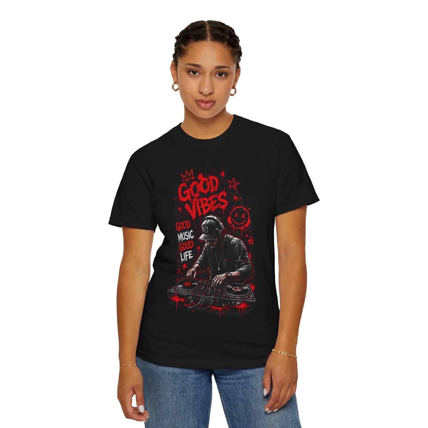 Good Vibes DJ T-Shirt — 'Good Music Good Life' Graphic Tee