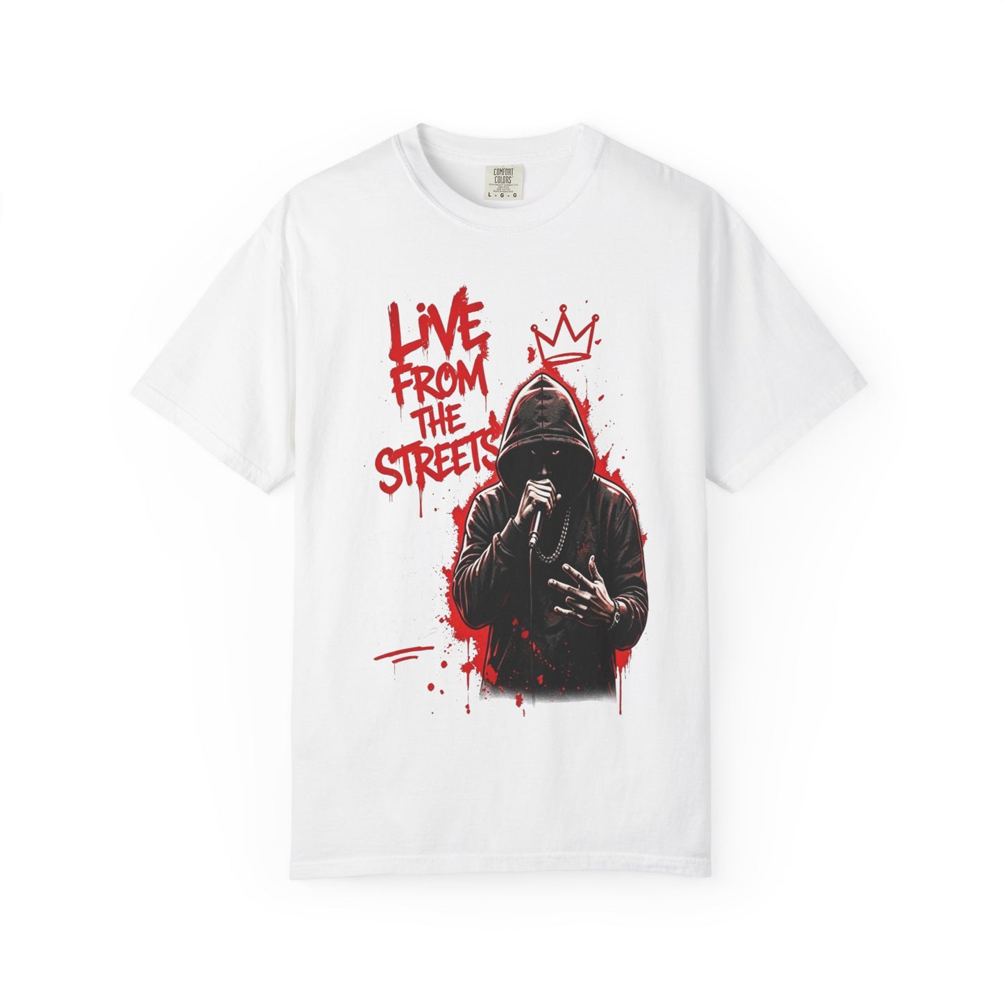 Live From The Streets Graphic T-Shirt — Hoodie Shadow Rapper Design