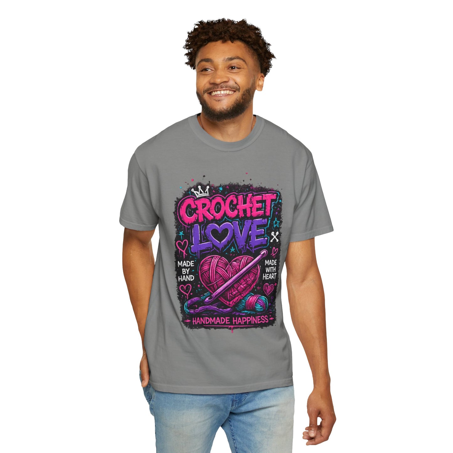 Crochet Love T-Shirt — Handmade Happiness Graphic