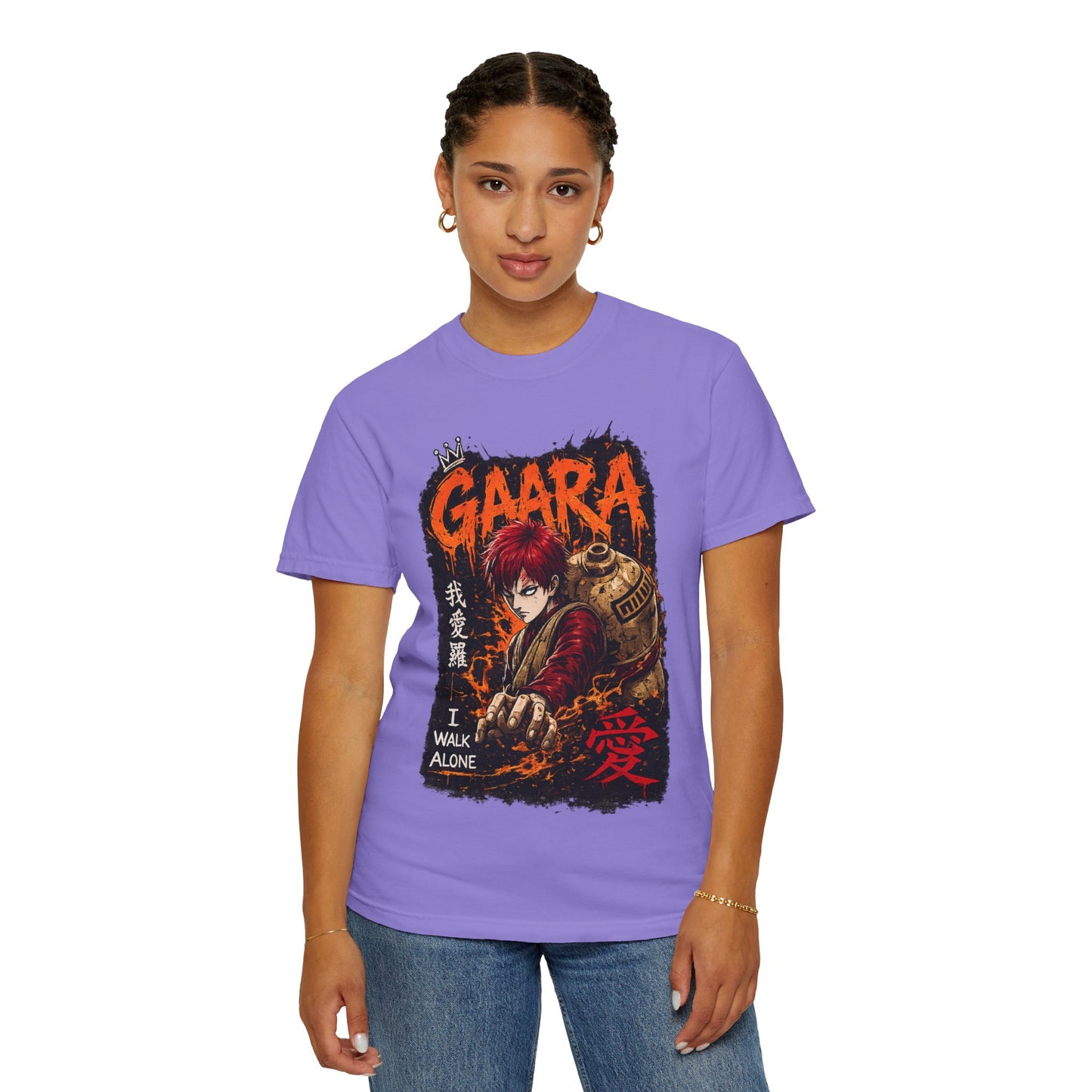 Anime Character Graphic T-Shirt — "I Walk Alone" Gaara Design