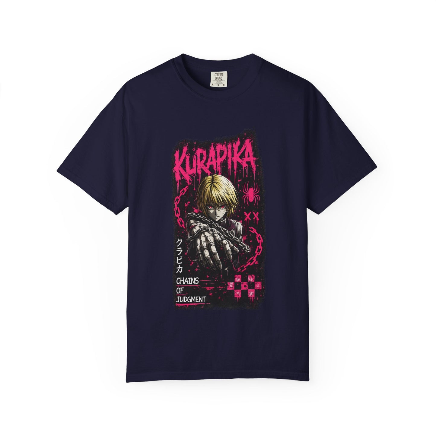 Kurapika Graphic T-Shirt — Anime Thriller 'Chains of Judgment' Tee
