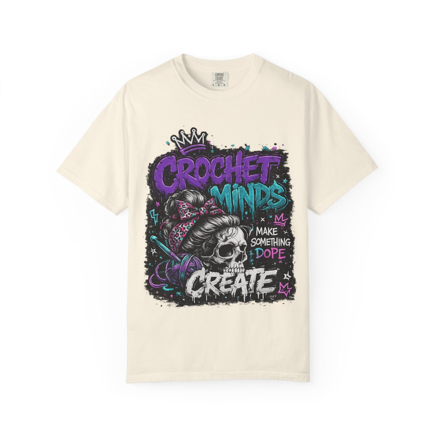 Crochet Minds 'Make Something Dope' Graphic T-Shirt — Edgy Crochet Skull Tee