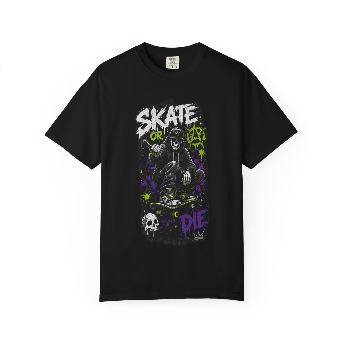 Skate or Die Graphic T‑Shirt — Grim Reaper Skateboard Tee