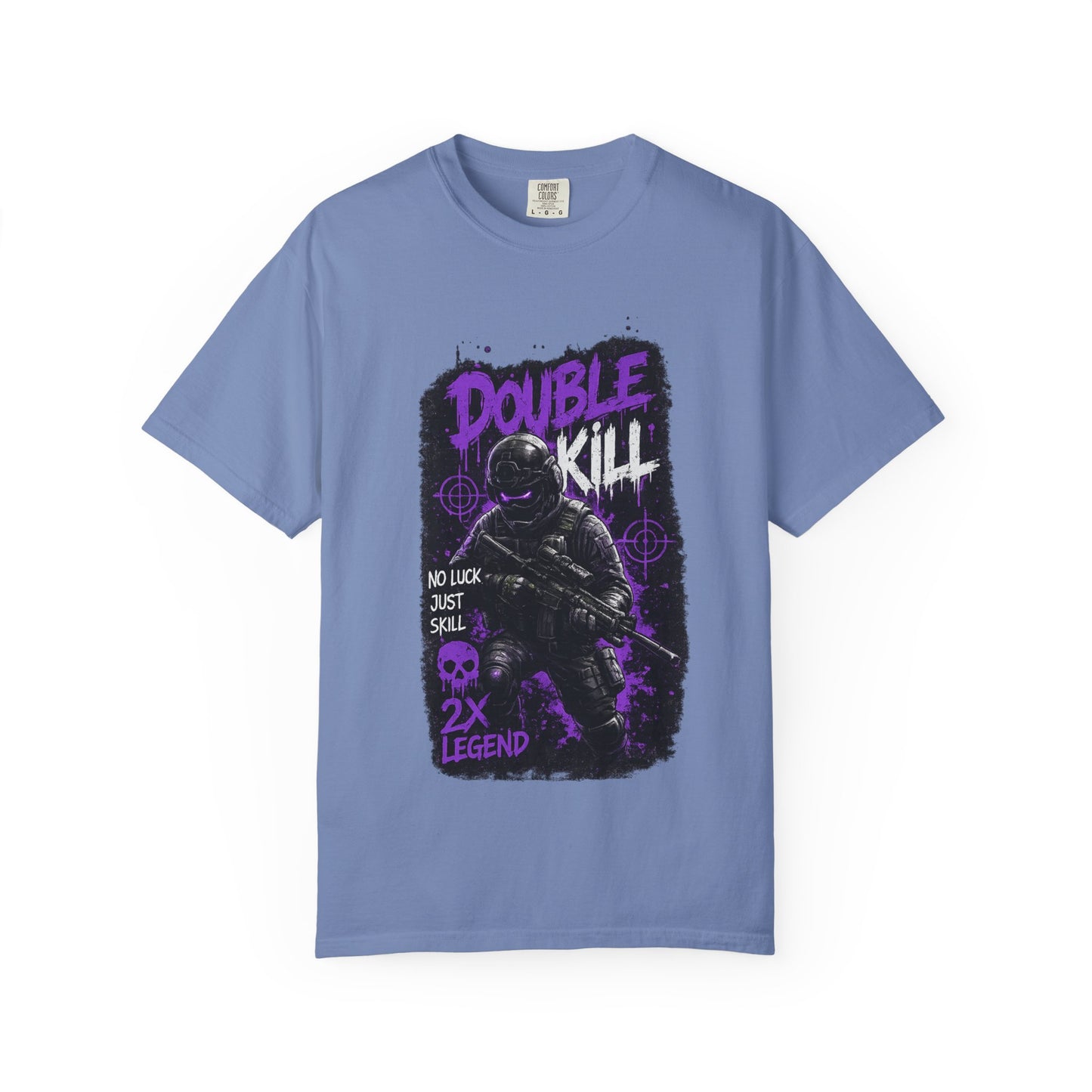 Double Kill Gamer T-Shirt — Retro Neon FPS Graphic Tee