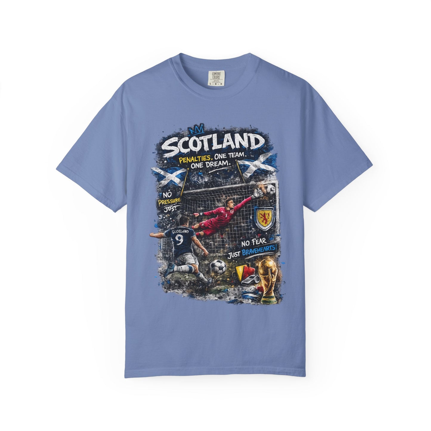 Scotland Football Montage T-shirt | Soccer Scottish Crest, Goalkeeper Dive