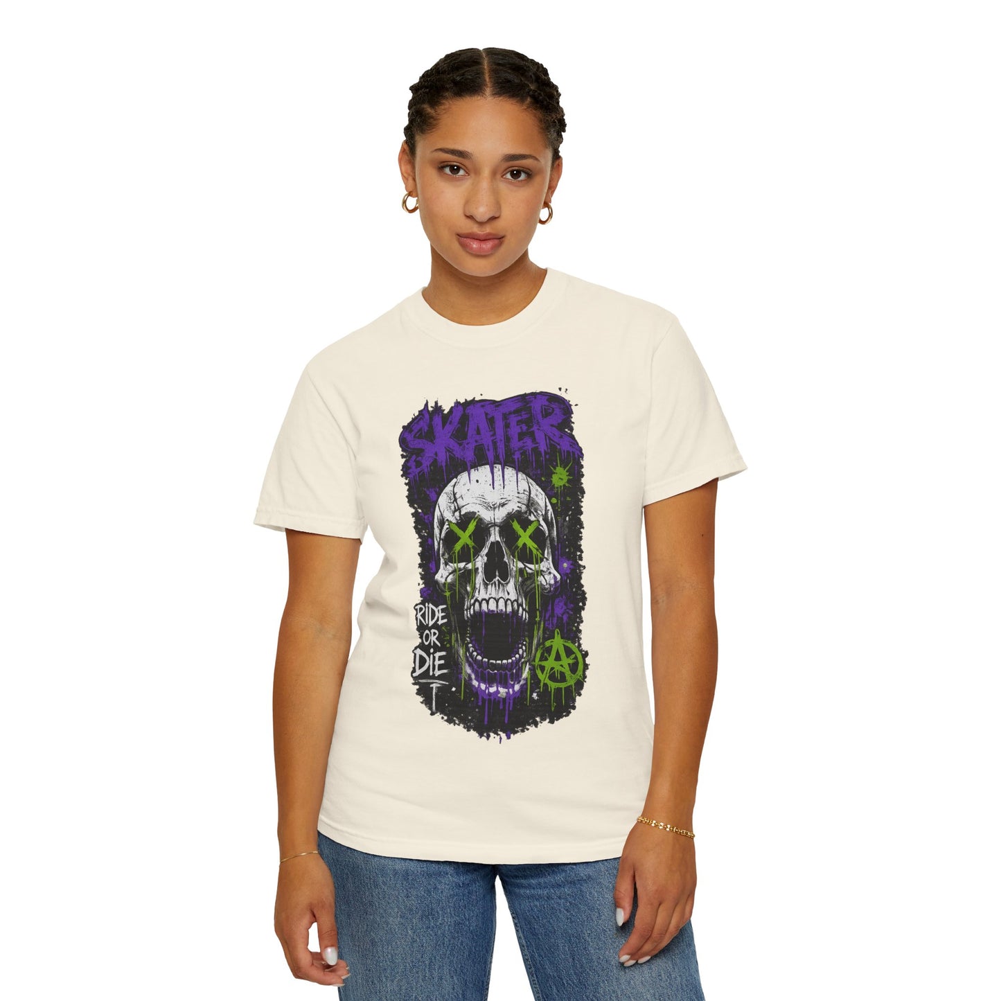Skater Skull T-Shirt — "Ride or Die" Graphic Tee