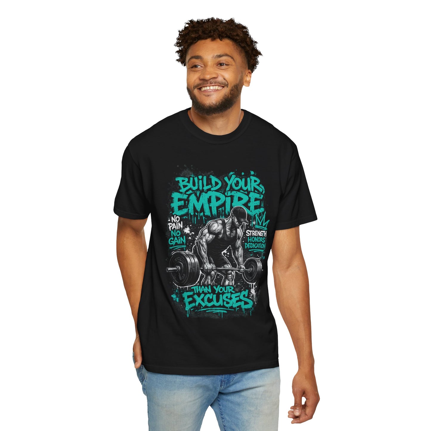 Build Your Empire Deadlift Graphic T-Shirt | Motivational Gym Workout Shirt