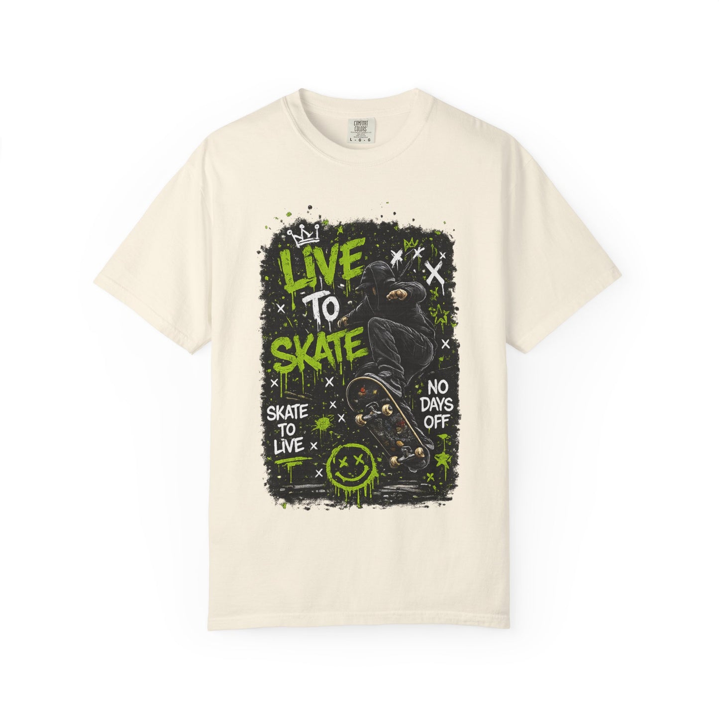 Live to Skate Graphic T-Shirt – Skateboarder Streetwear Tee