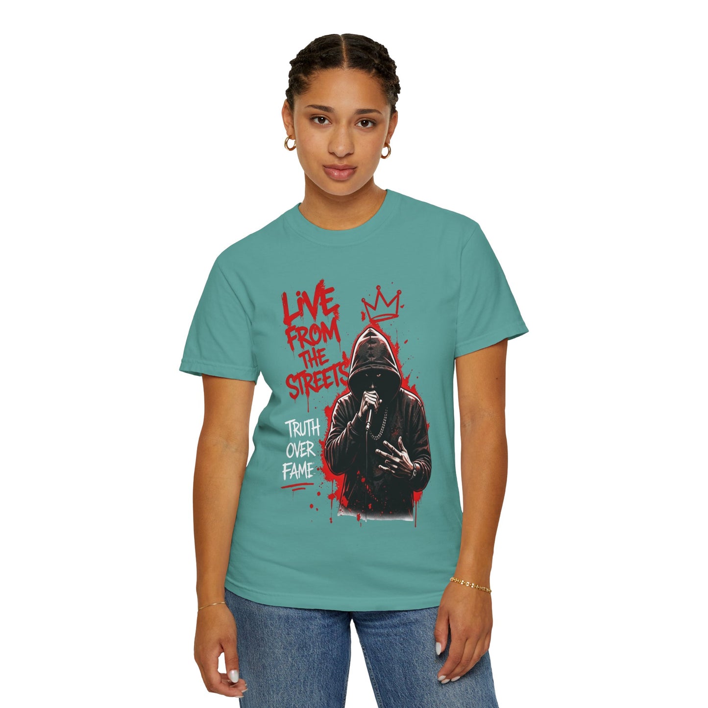 Live From The Streets Graphic T-Shirt — Hoodie Shadow Rapper Design