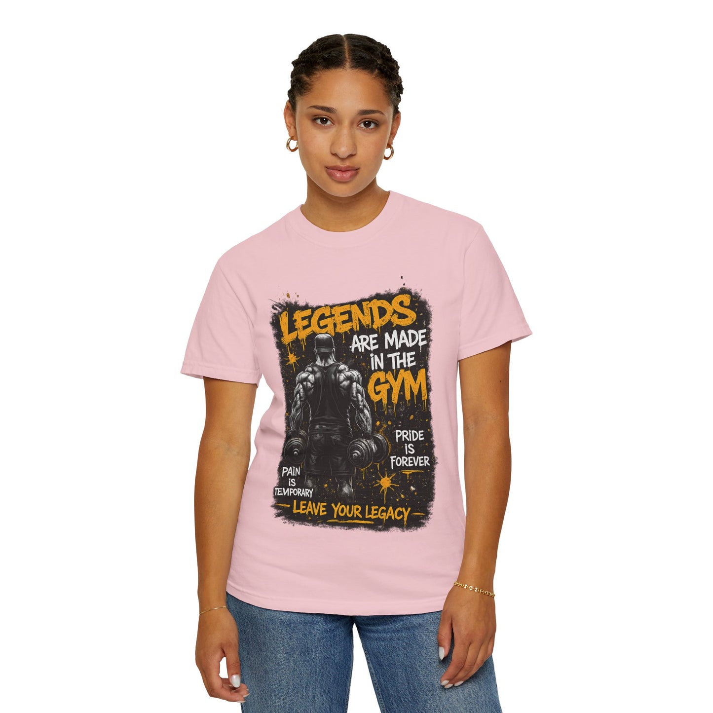 Legends Are Made in the Gym T-Shirt — Motivational Weightlifting Tee