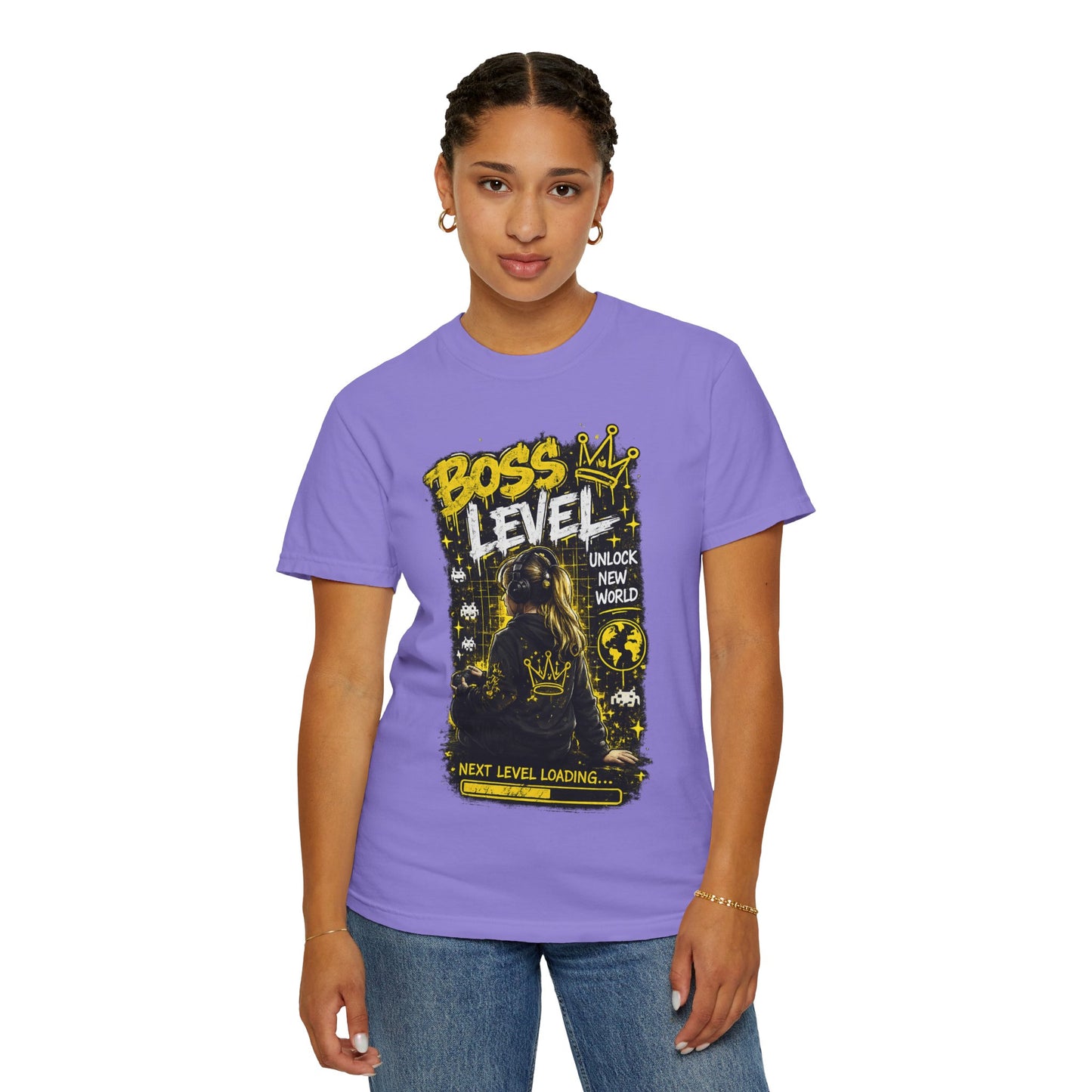 Boss Level T-Shirt — "Boss Level: Next Level Loading" Graphic Tee for Gamers & Leaders