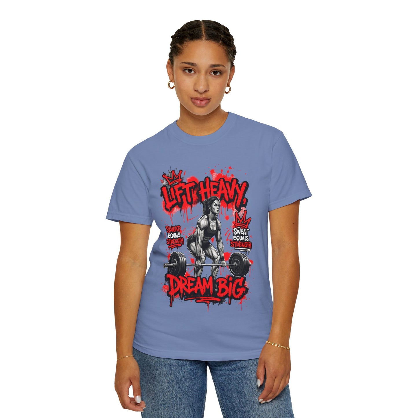 Lift Heavy Dream Big T-shirt | Female Deadlift Weightlifting Design