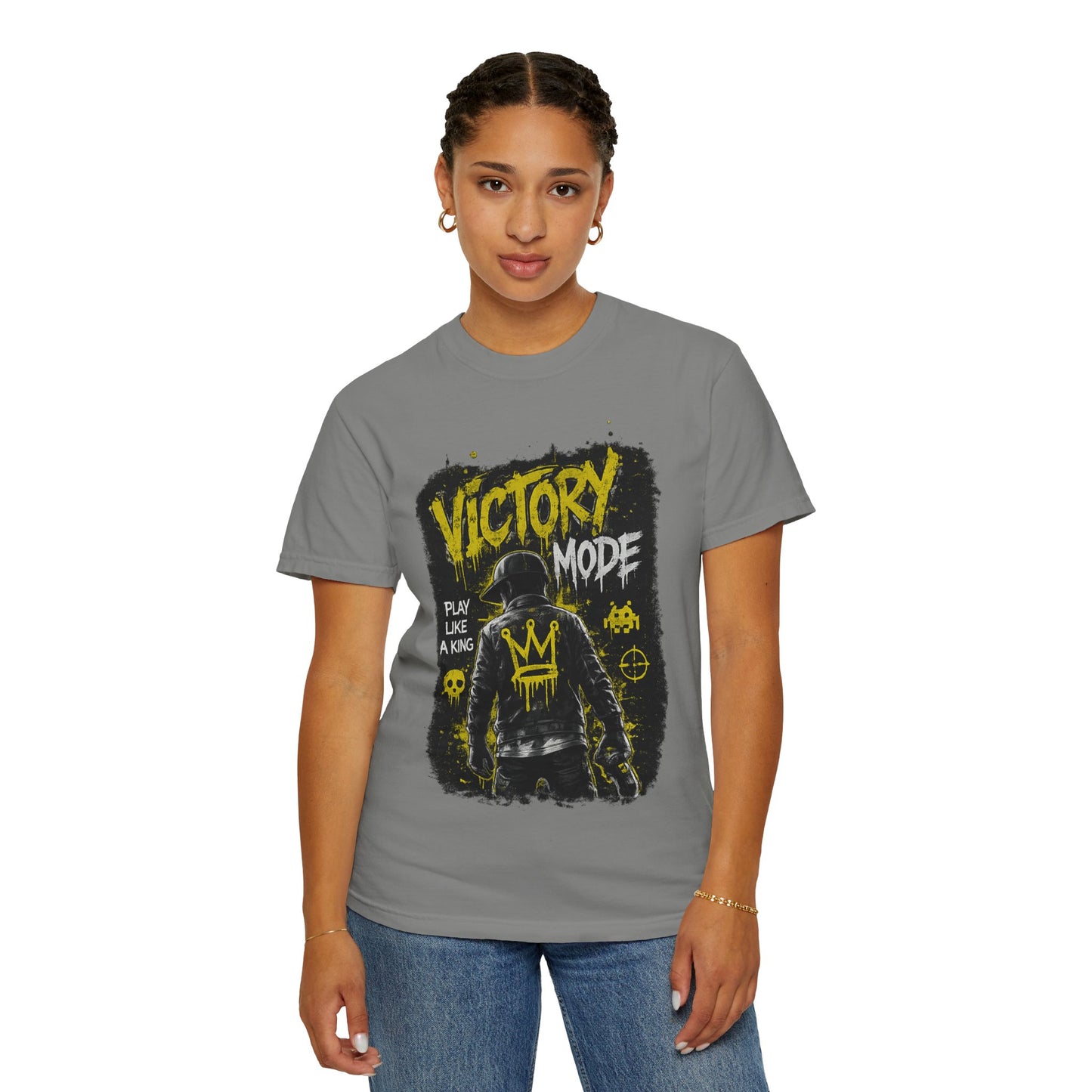 Victory Mode T-Shirt — 'Play Like a King' Graphic Tee for Gamers