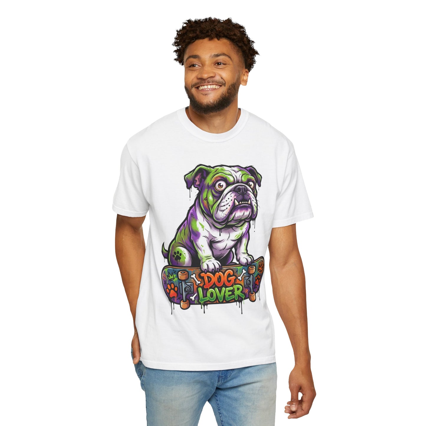Dog Lover Skateboard Bulldog T-Shirt